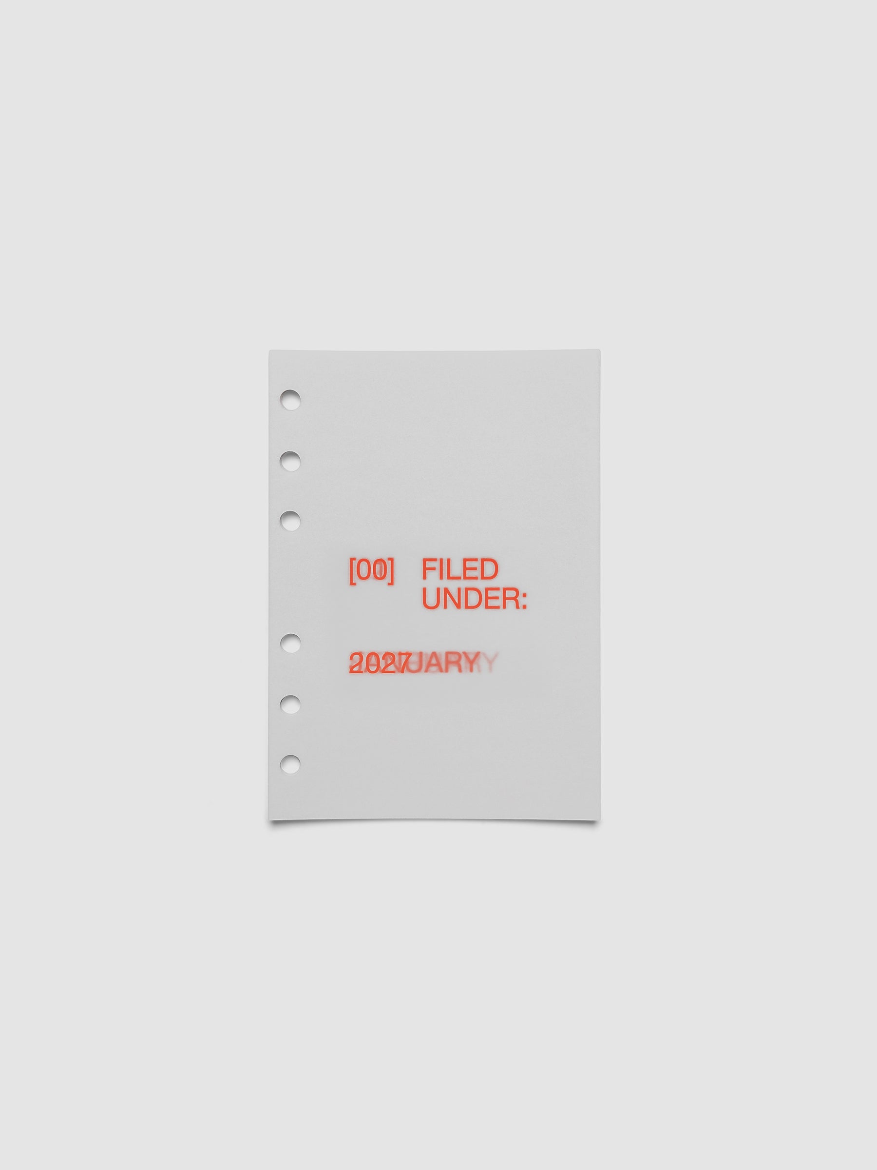 2027 Front + Monthly Dashboard Overlays, Saffron, A6 6-Ring Punch, full set of 13 vellum overlays shown stacked together