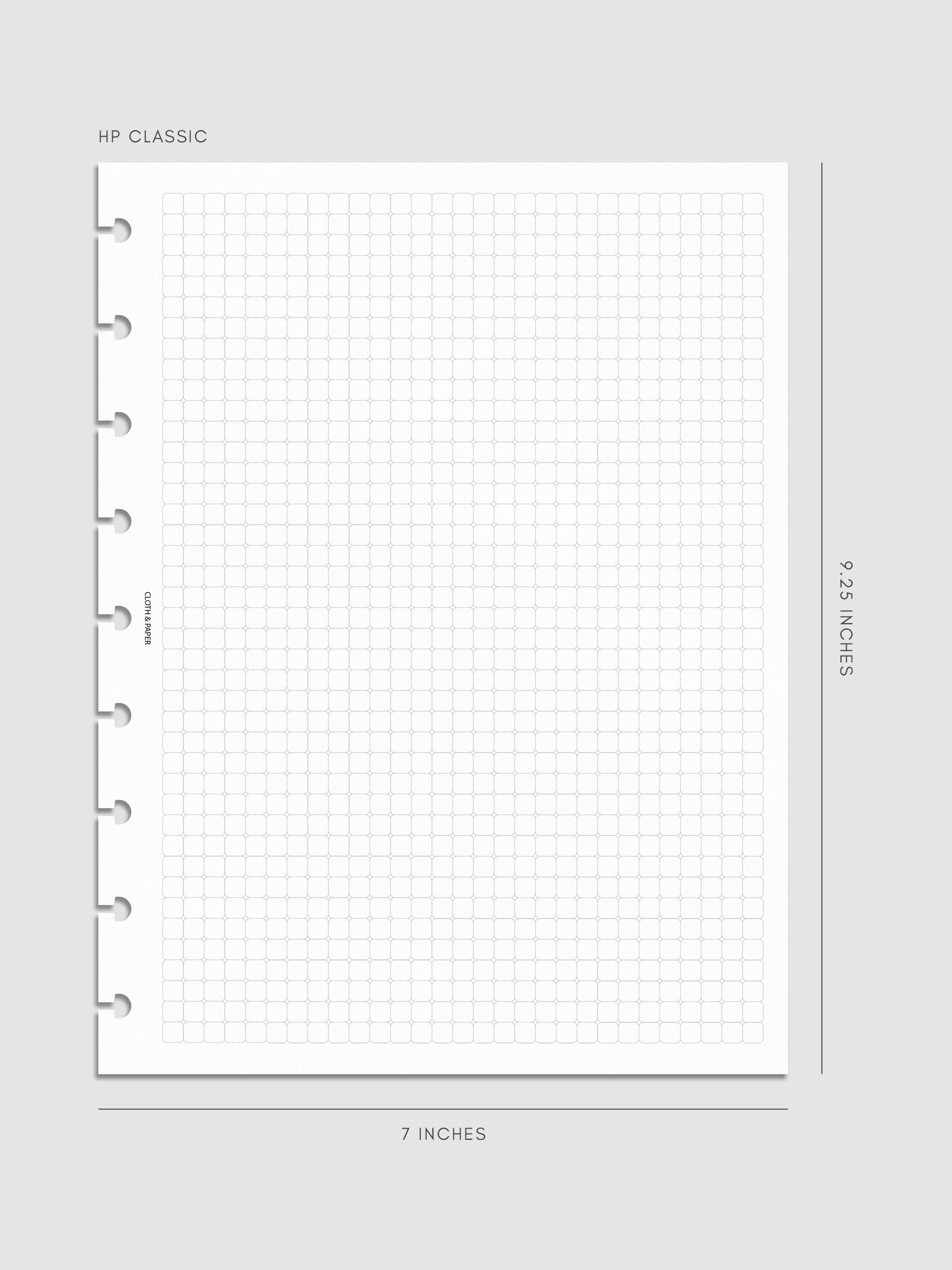 Rounded Graph Planner Insert HP Classic 9-Disc Punch mockup