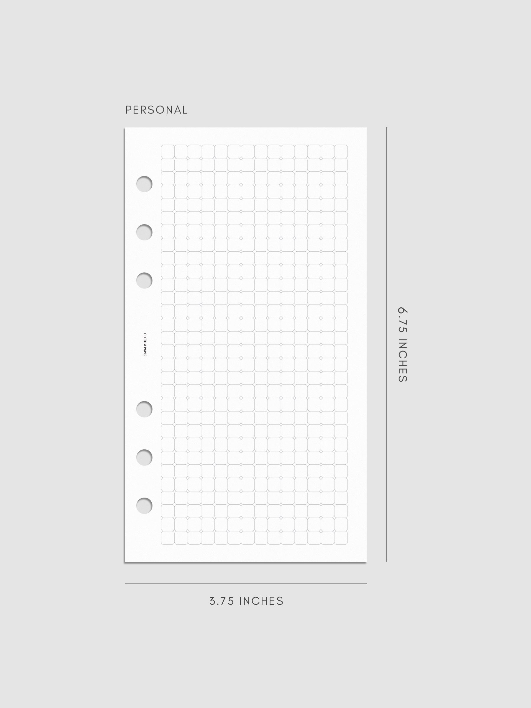 Rounded Graph Planner Insert Personal 6-Ring Punch mockup