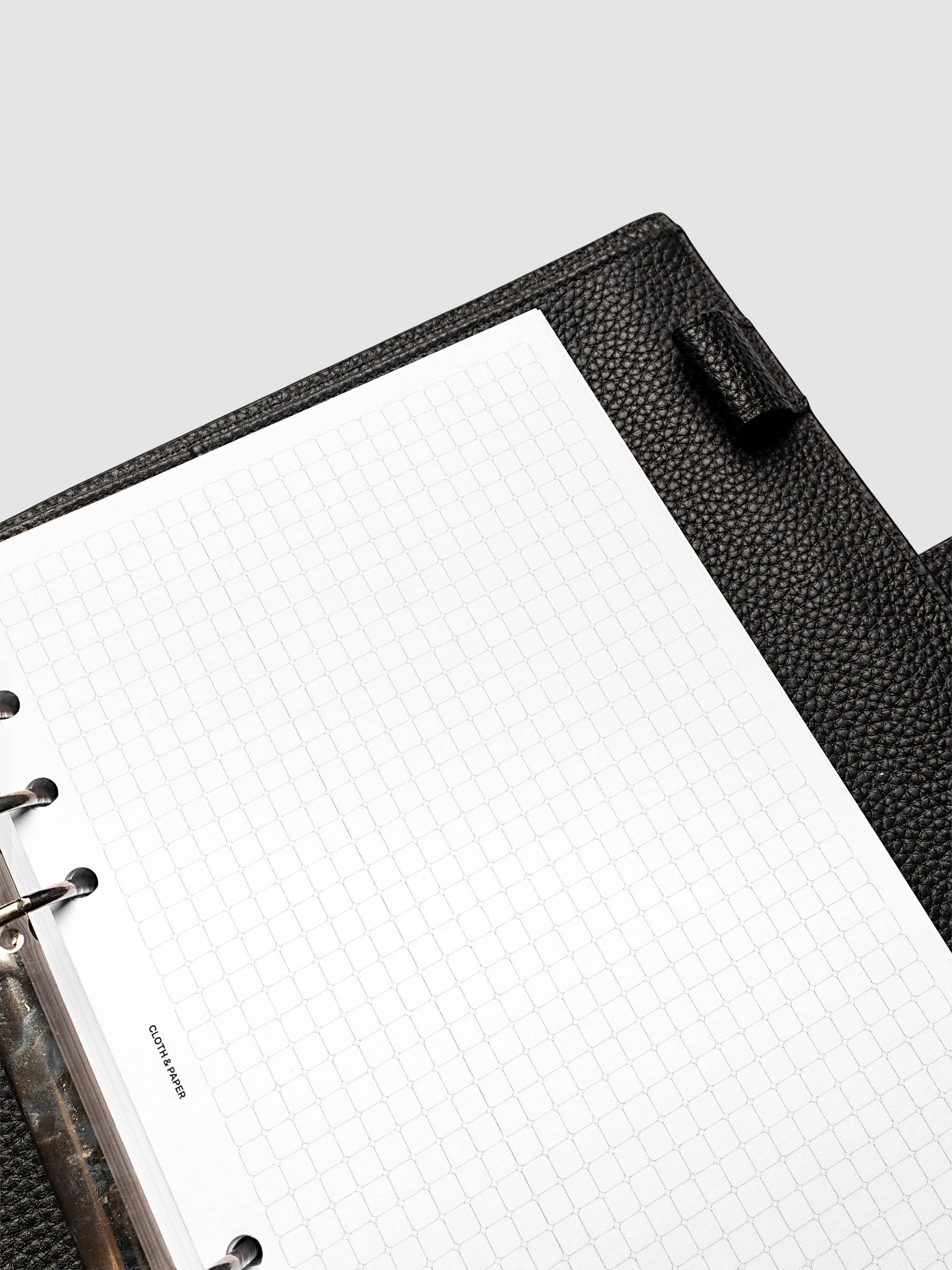 Rounded Graph Planner Insert A5 6-Ring Punch close-up of right page grid layout