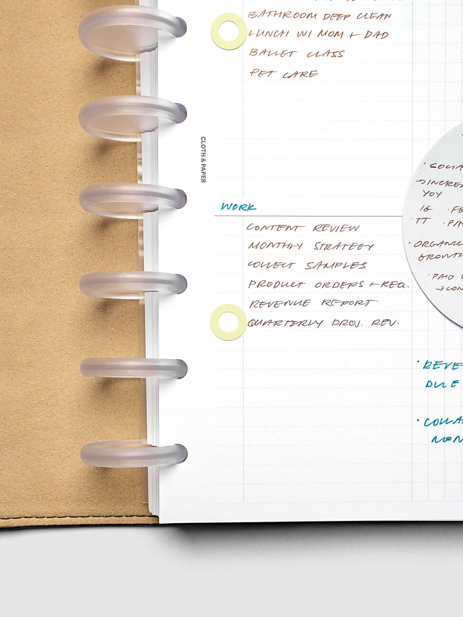 Spotlight Stickers | High Gloss | Lisbon shown inside a planner that has handwritten notes