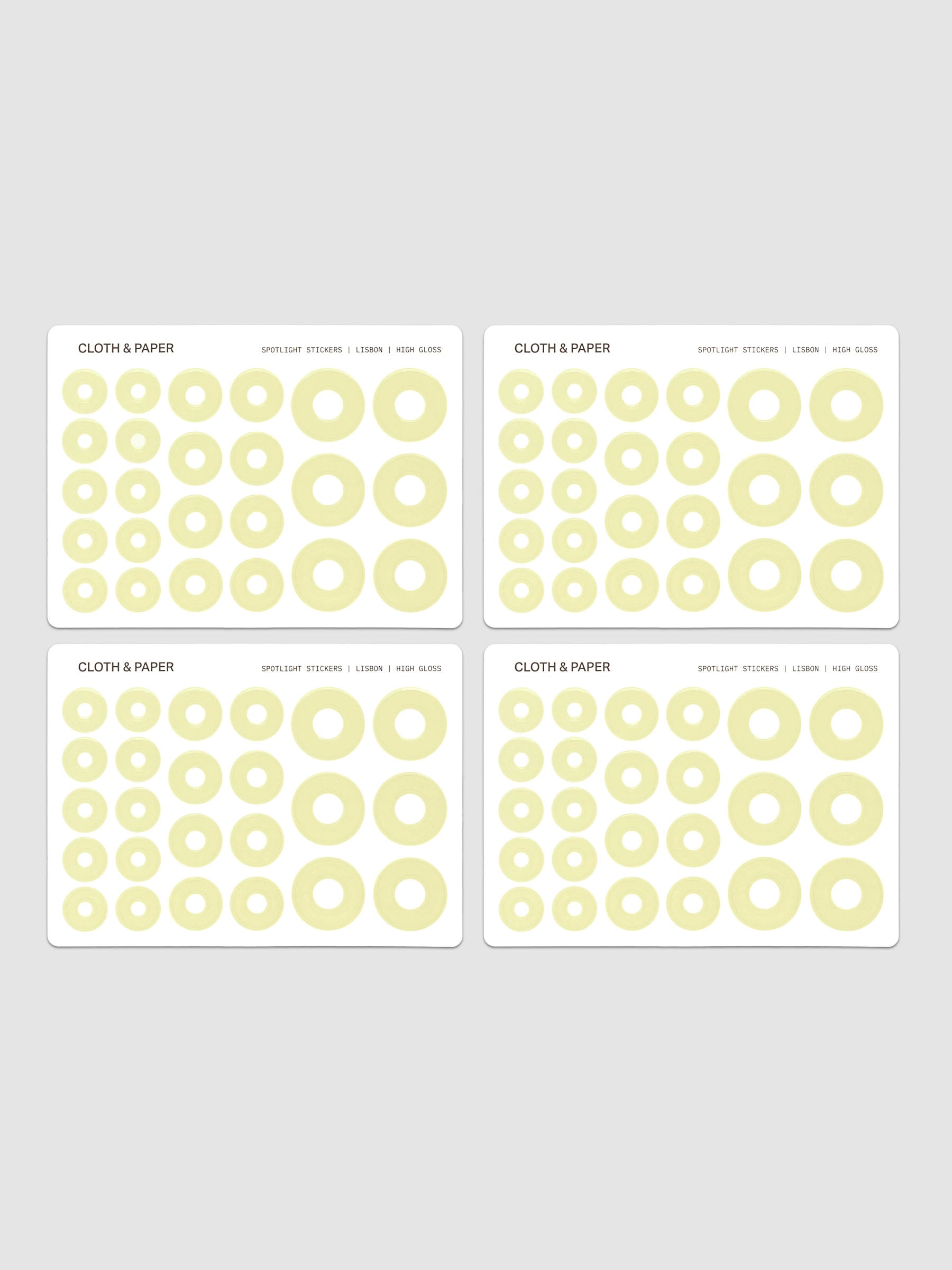 Four sheets of Spotlight Stickers | High Gloss | Lisbon