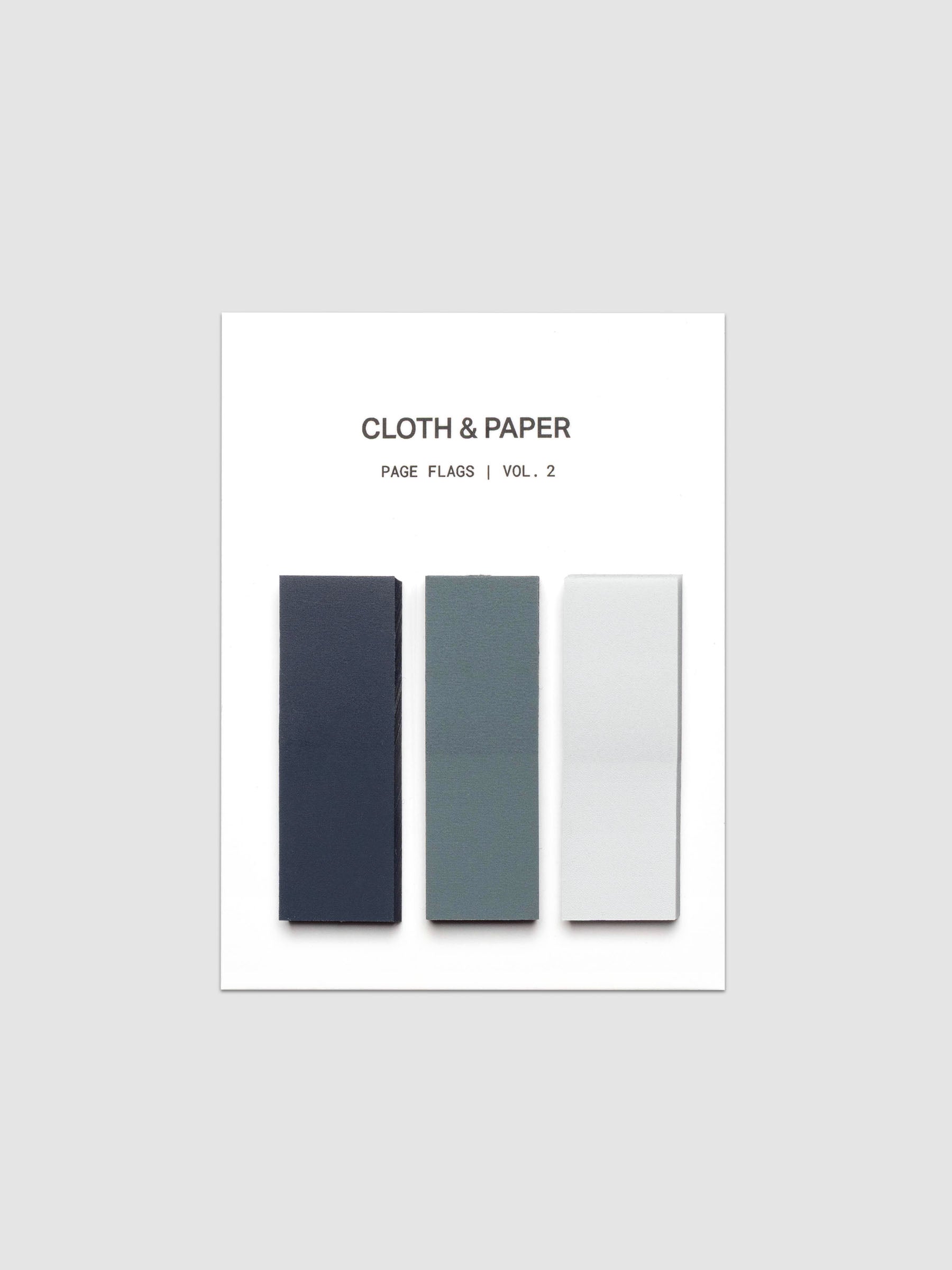 One set of a Rectangular Page Flag Trio shown in the colors Apollo | Juniper | Aspen
