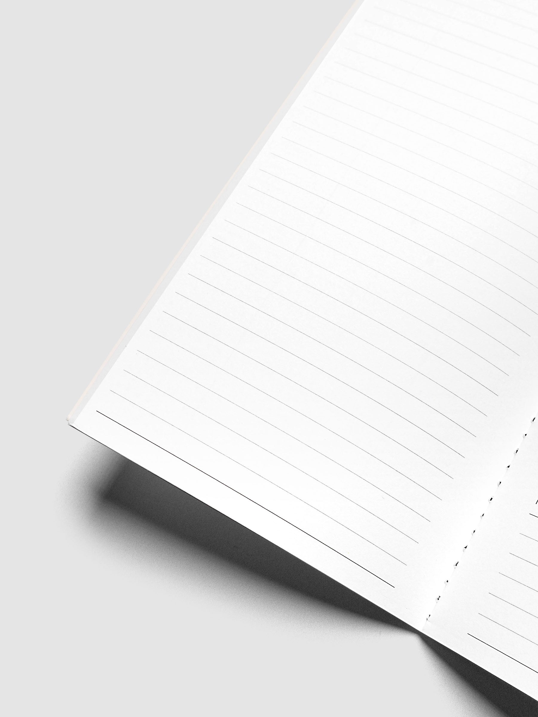 Close-up of the bottom of the left page of the 2027 Dated Travel Notebook Monthly in A5 Slim size, showing the lower lined notes section