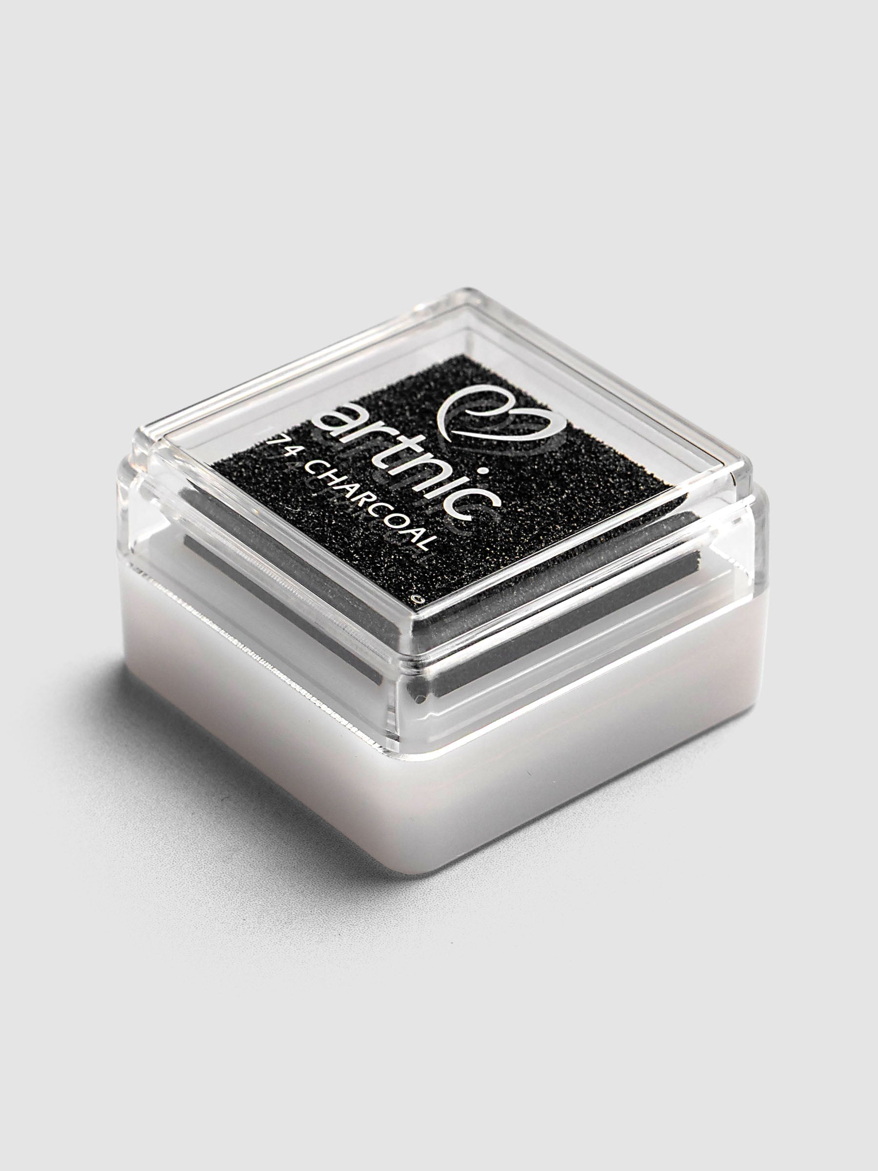 Artnic Stamp Ink Pad in charcoal seen from above with cover removed