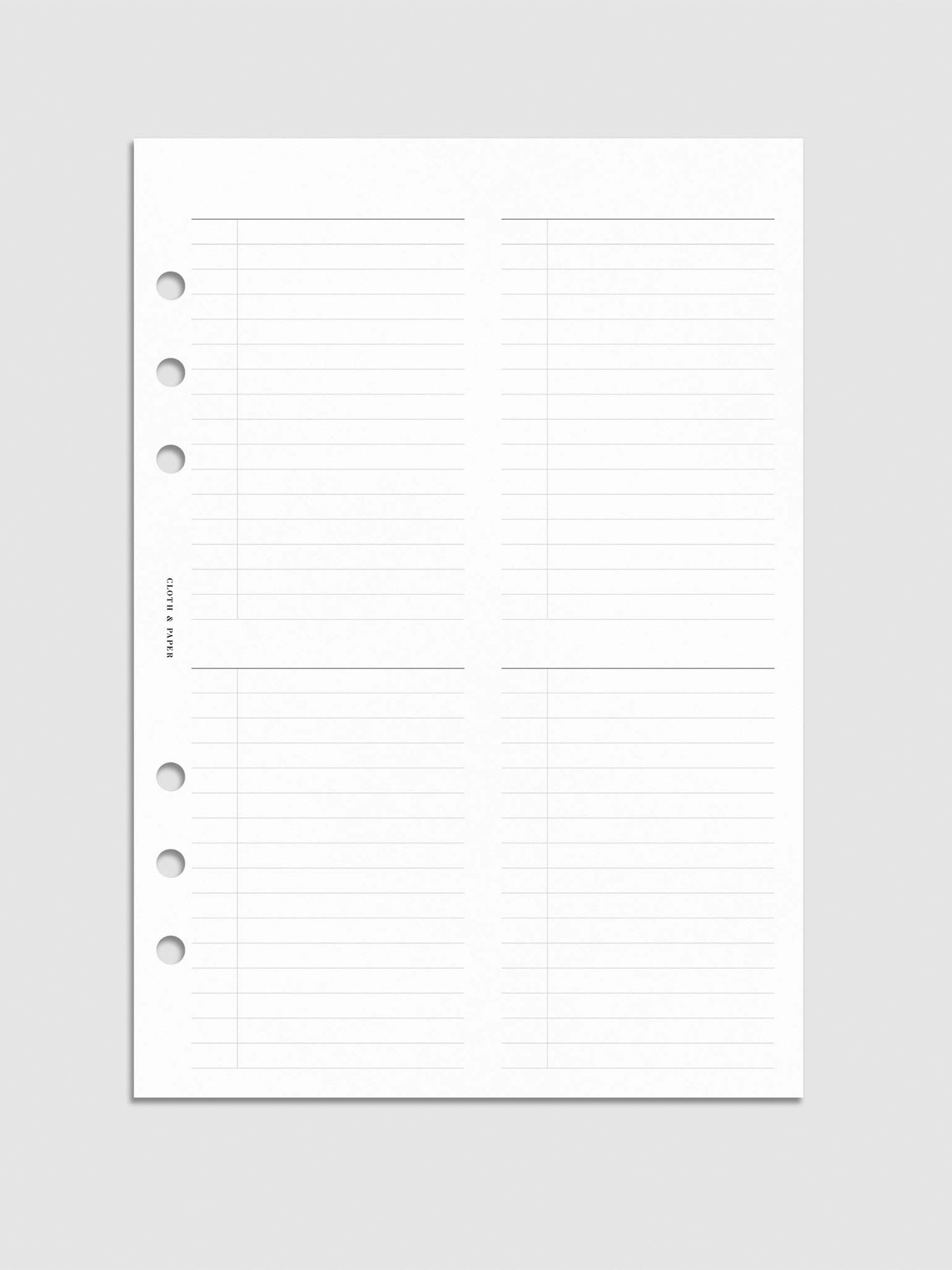 Digital mockup of insert in A5.