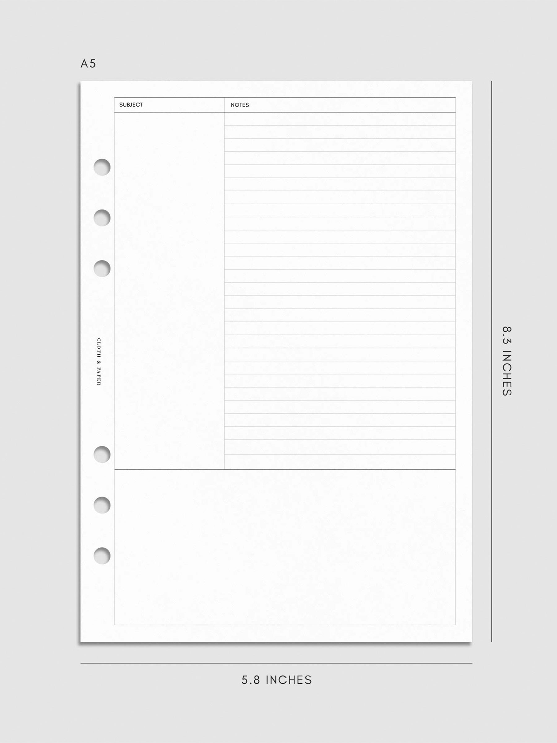 Digital mockup of insert in A5.