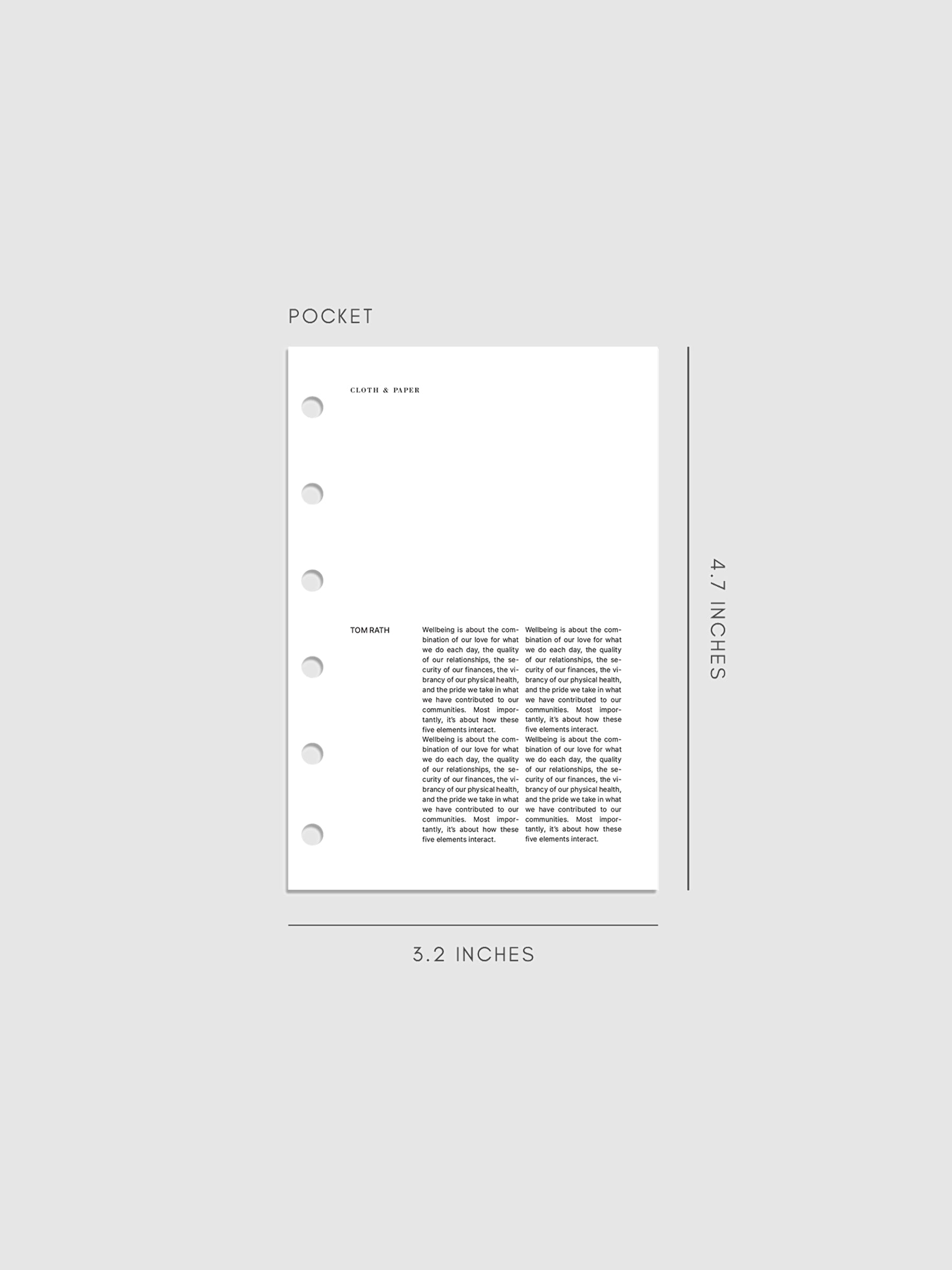 Pocket Crosshatch Planner Dashboard displayed on a neutral background.