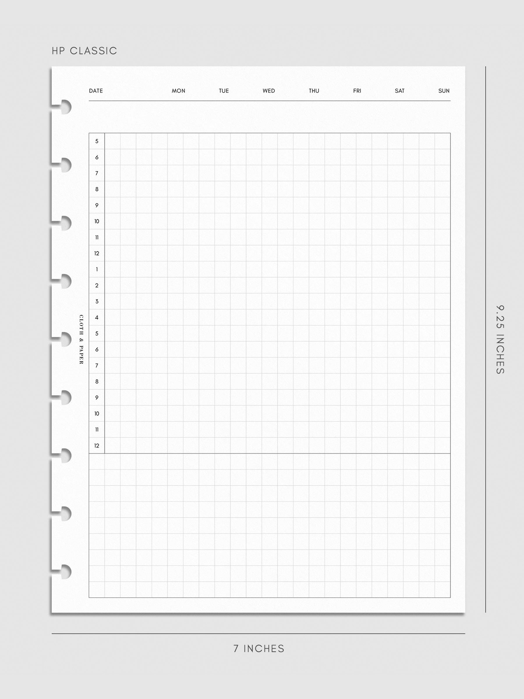 Digital mockup of insert in HP Classic.