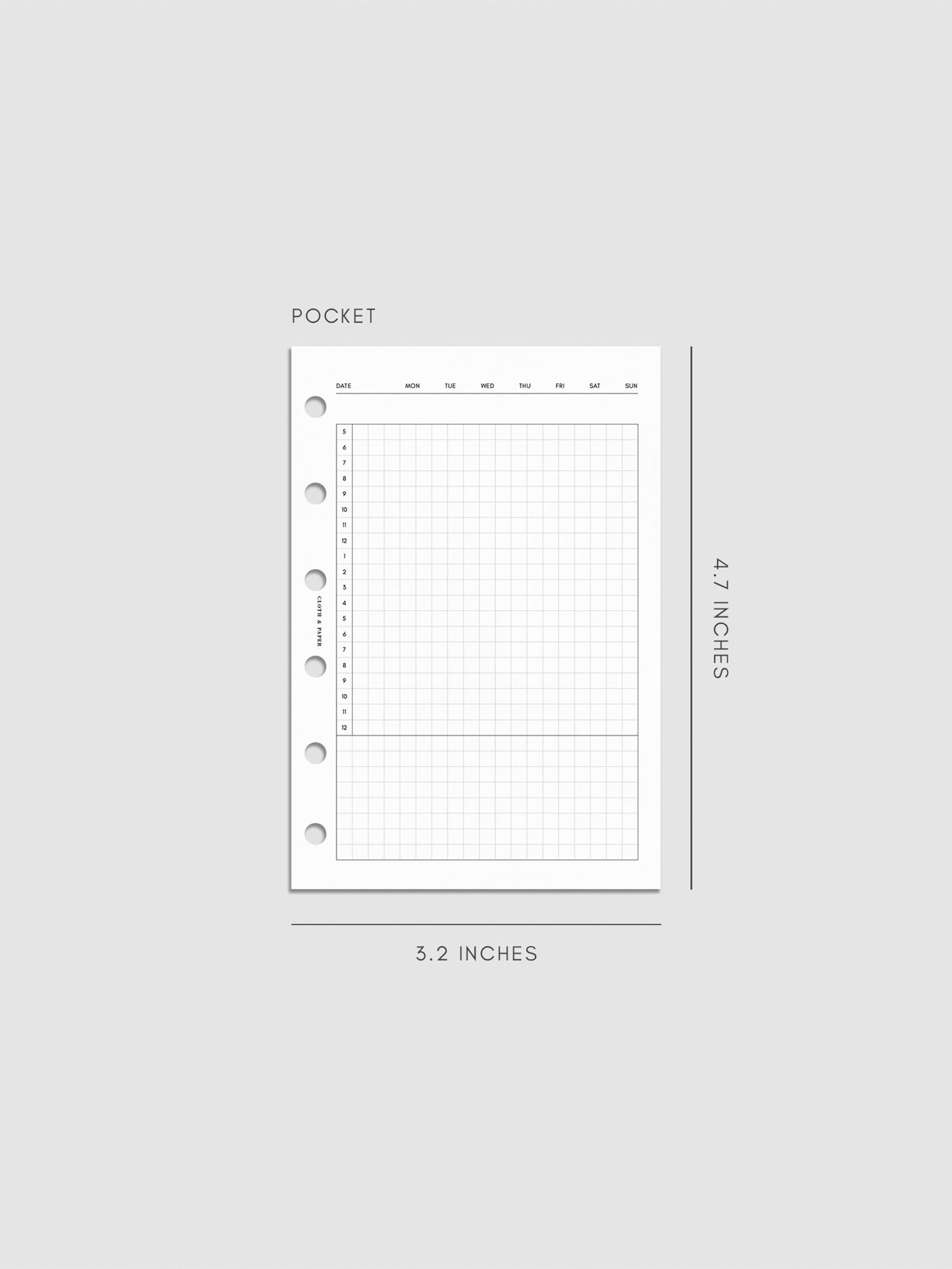 Digital mockup of insert in Pocket.