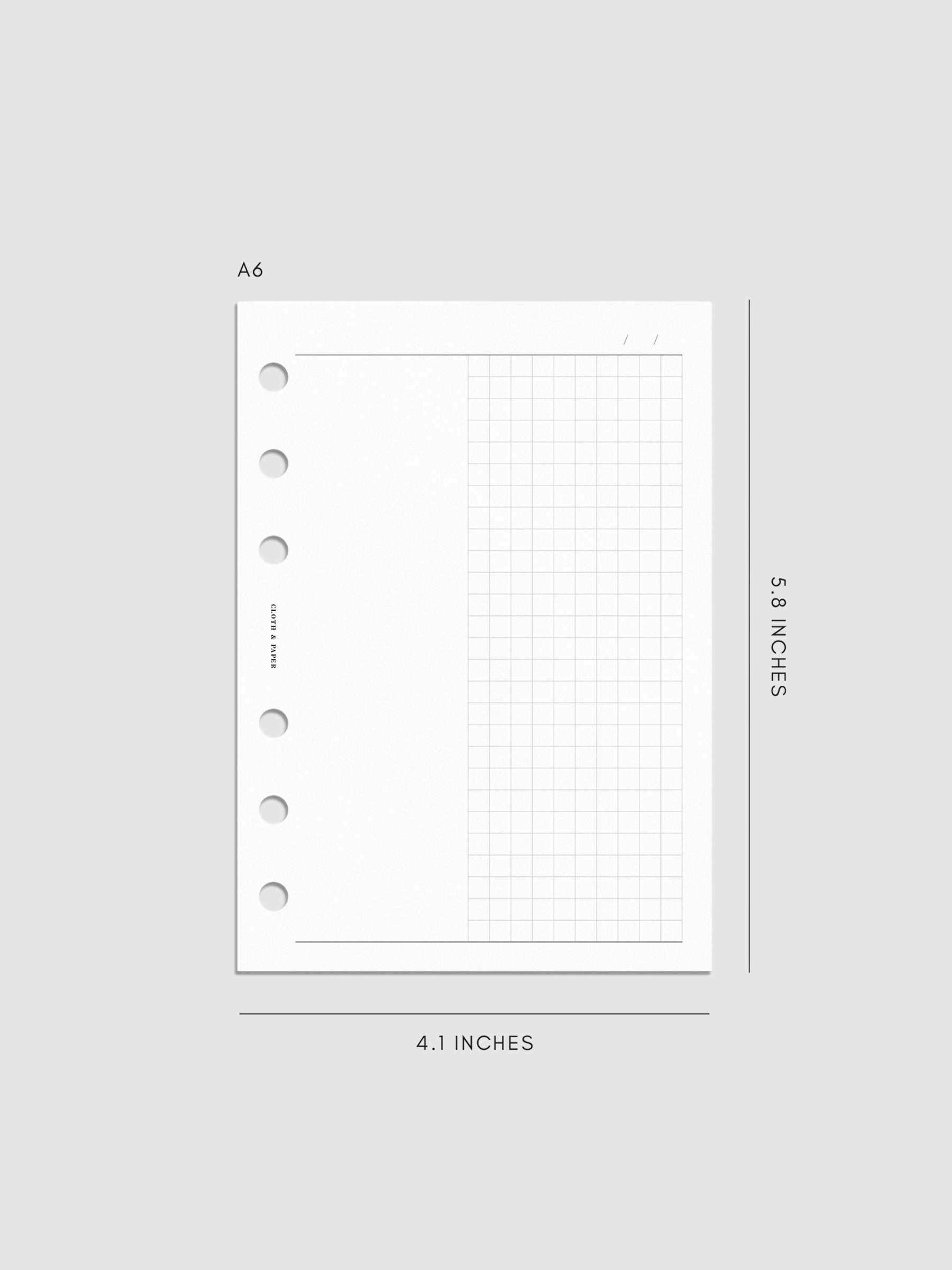 Digital mockup of insert in A6.