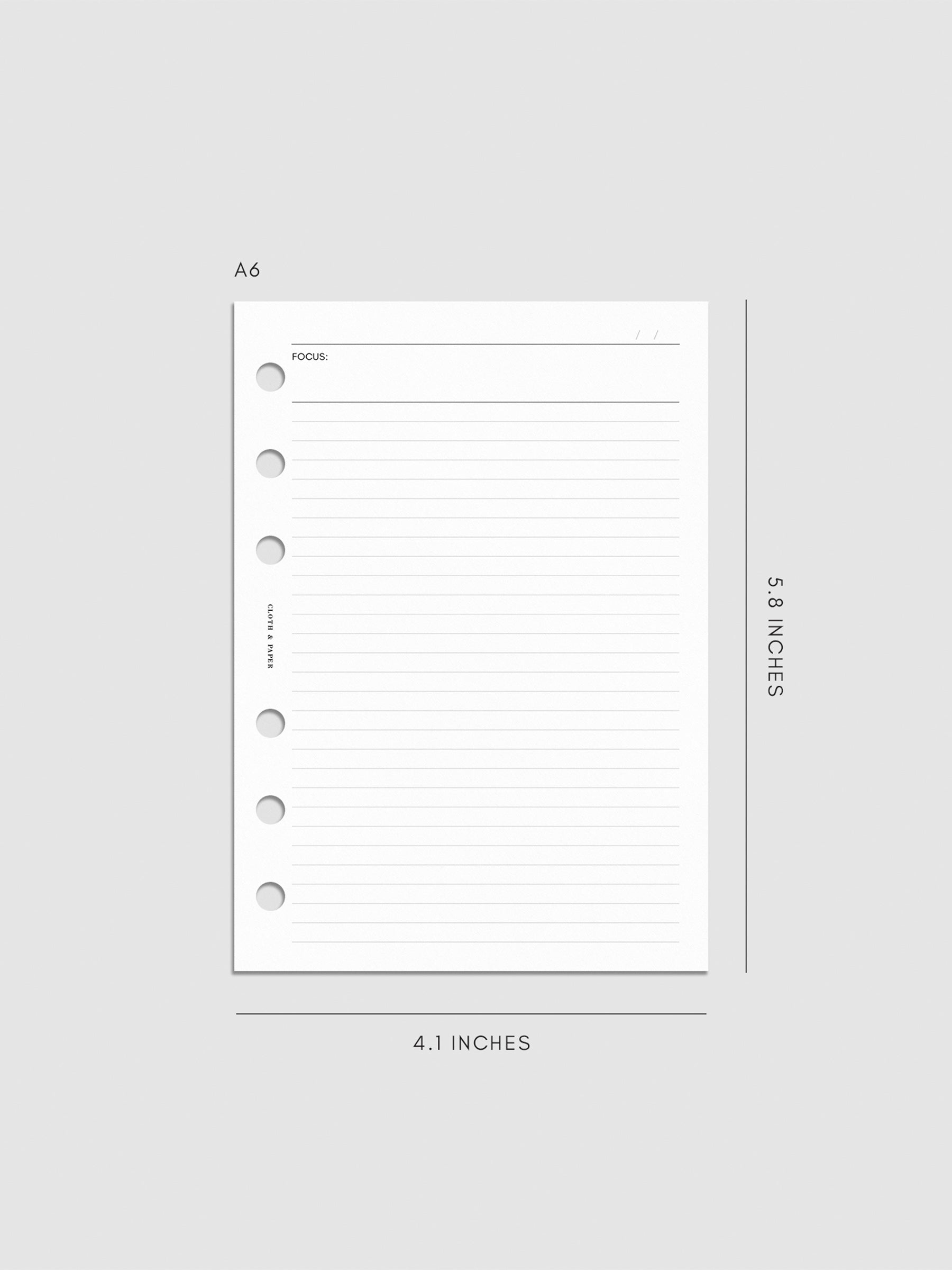 Digital mockup of insert sized A6.