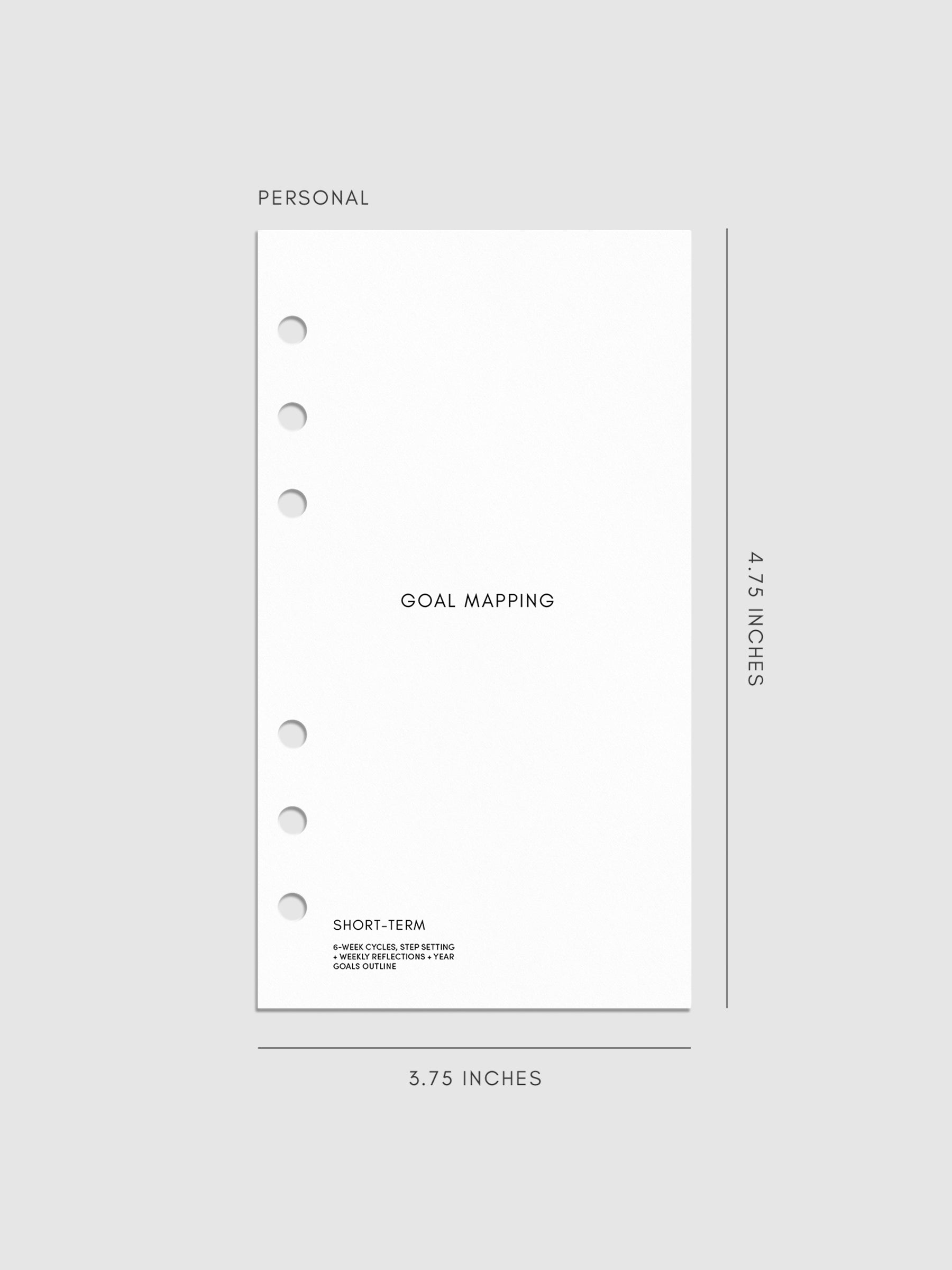 Digital mockup of insert in Personal sizing.
