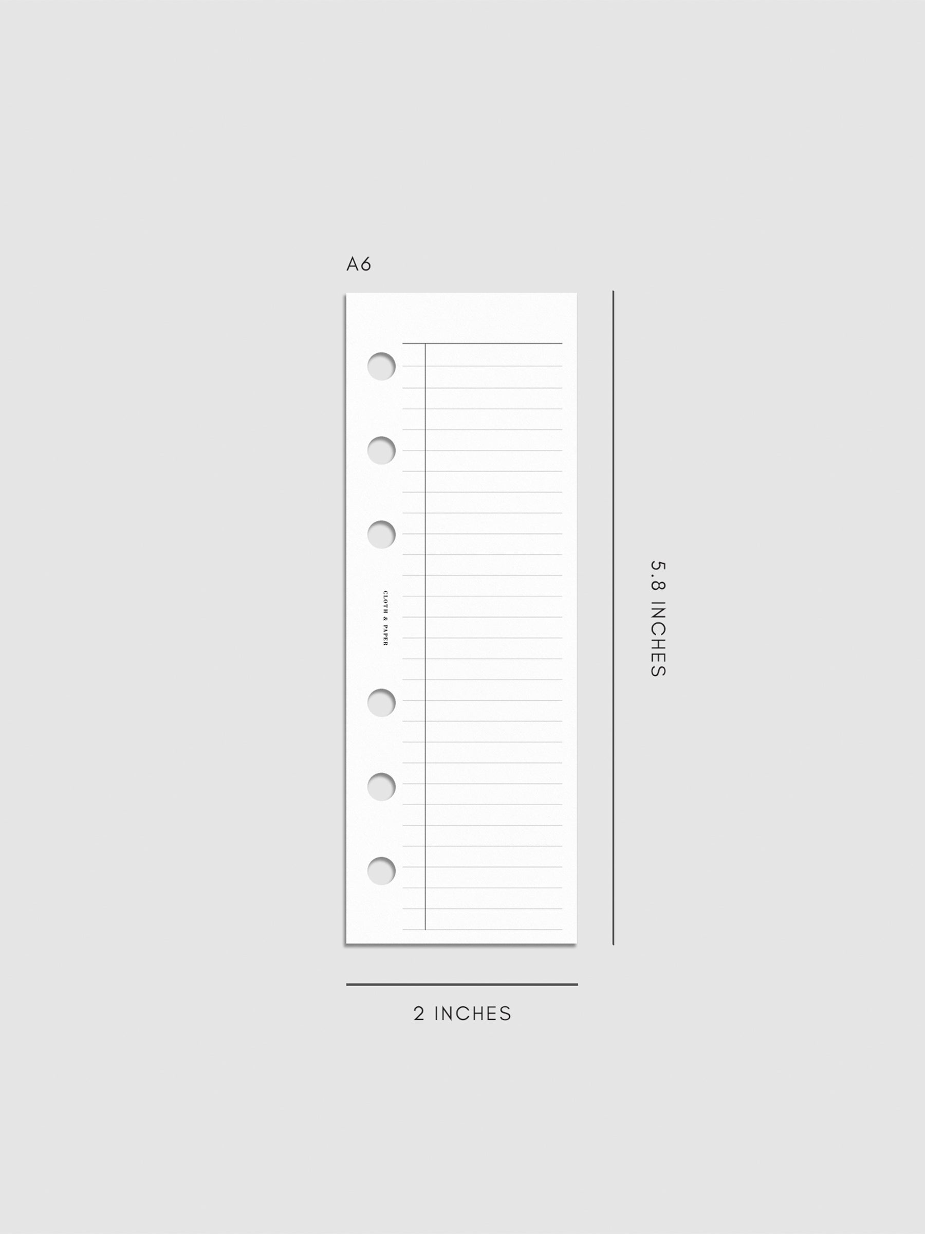 Digital mockup of insert in A6 sizing.
