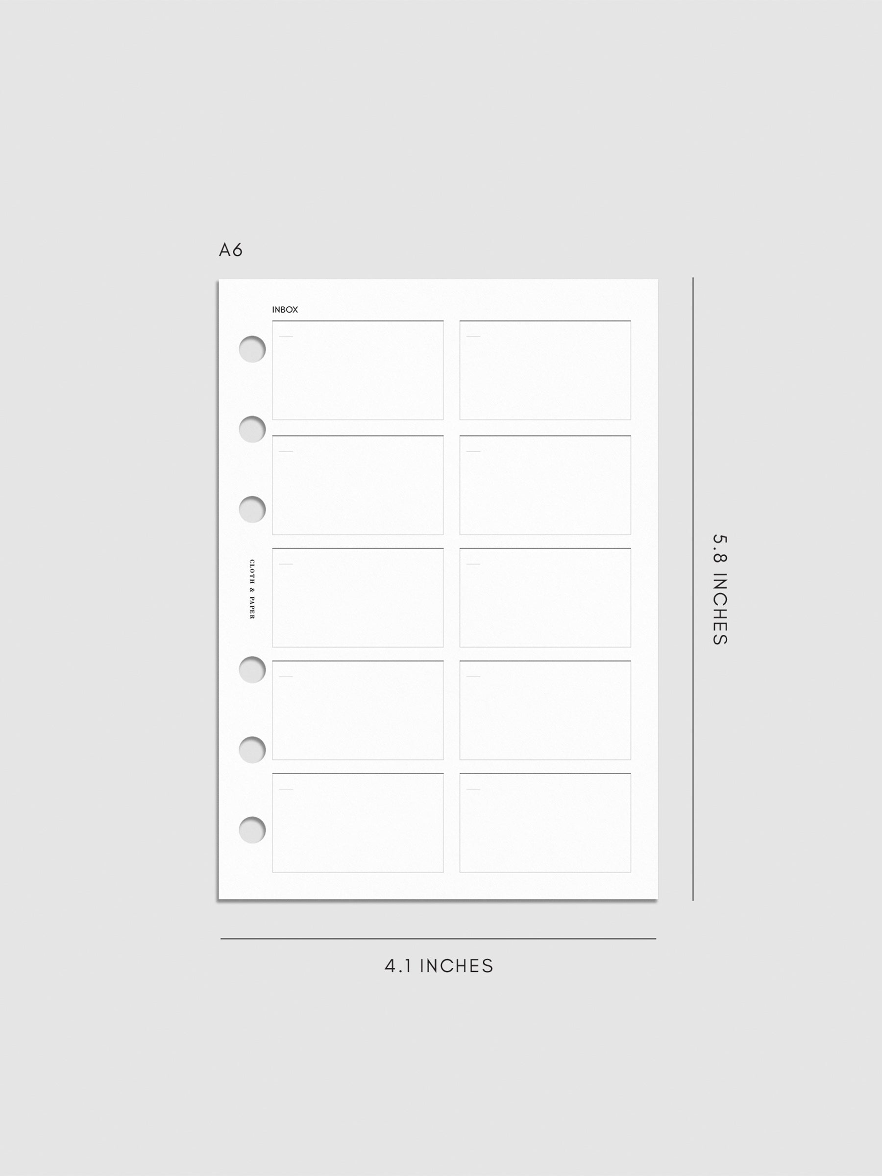 Digital mockup of insert in A6.