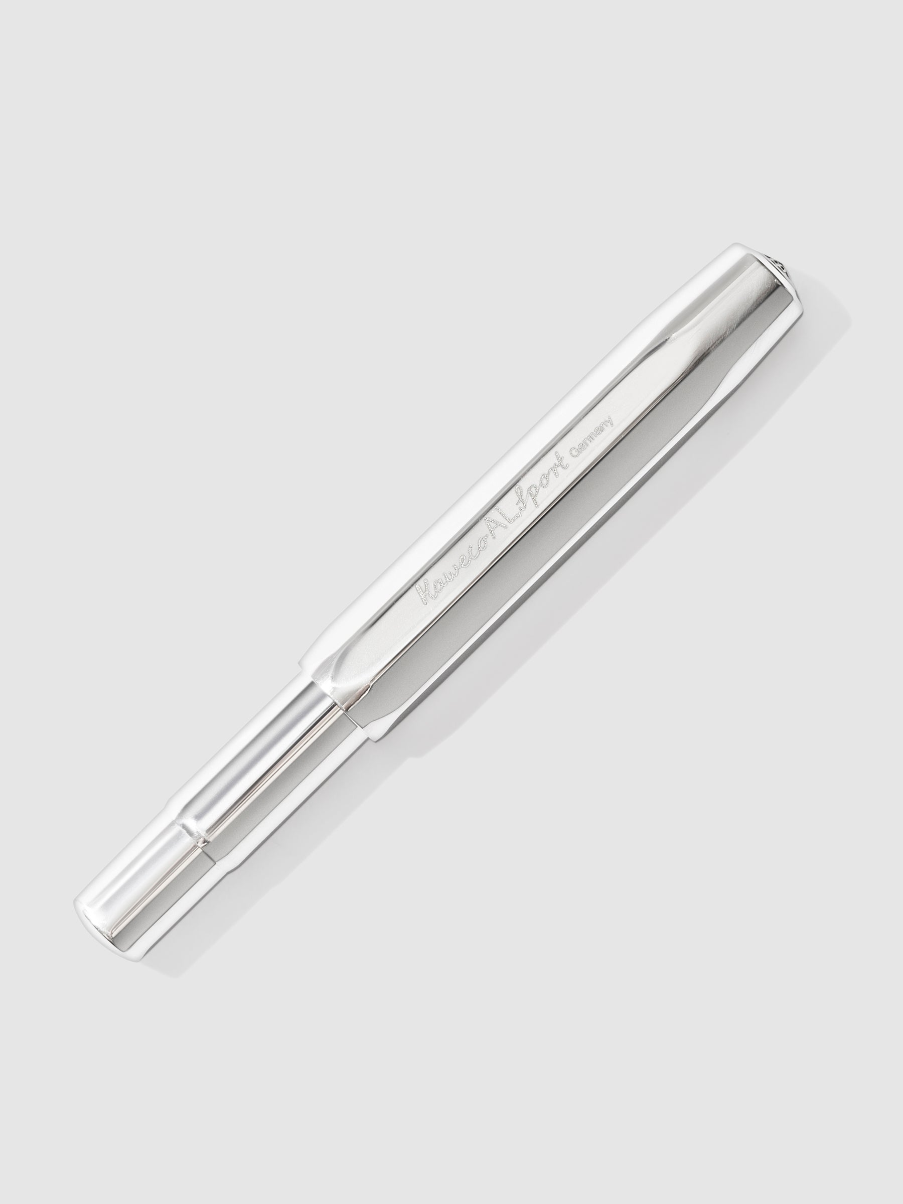 Raw Aluminum Kaweco pen displayed on a neutral background.