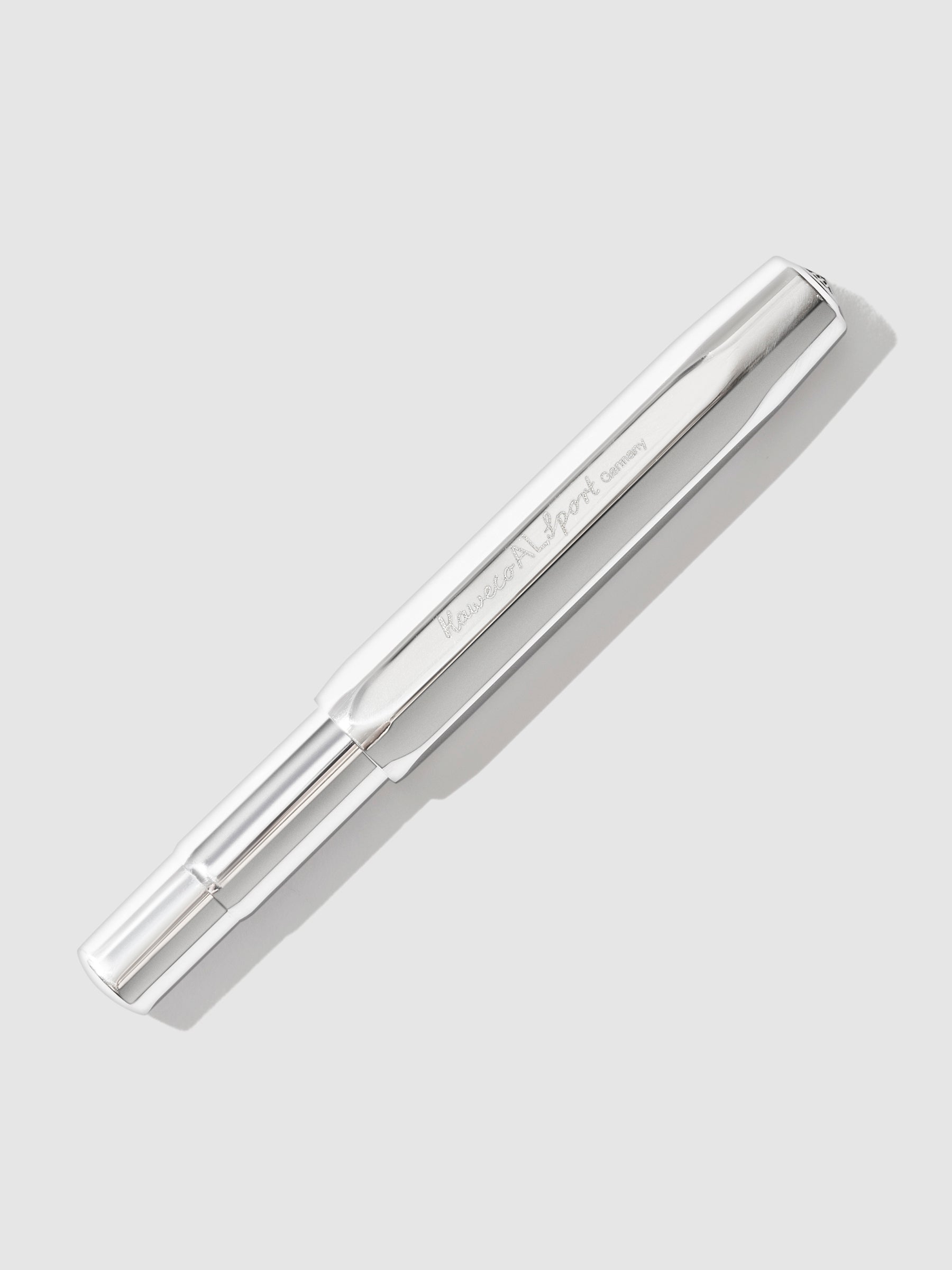 Raw Aluminum Kaweco pen displayed on a neutral background.