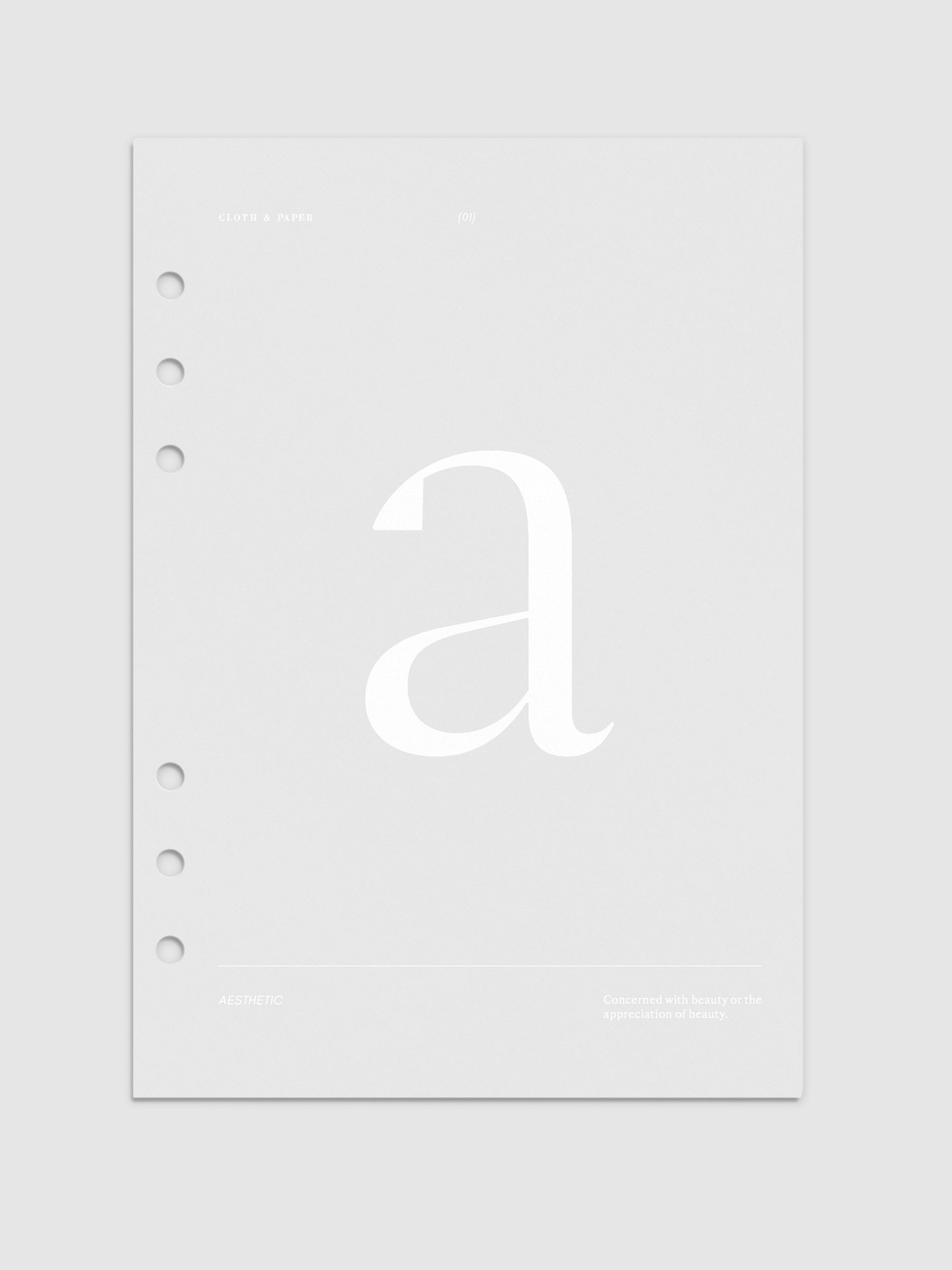 Monogram Vellum Planner Dashboard A in A5 displayed on a neutral background.