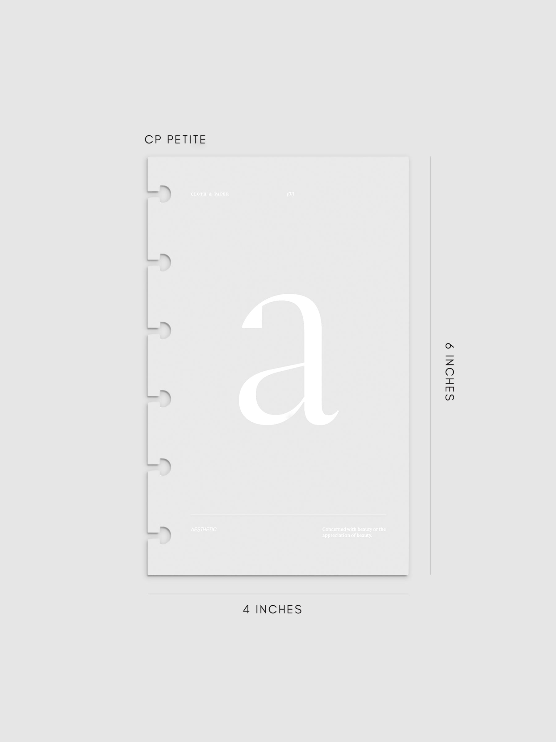 Monogram Vellum Planner Dashboard A in in CP Petite displayed on a neutral background.