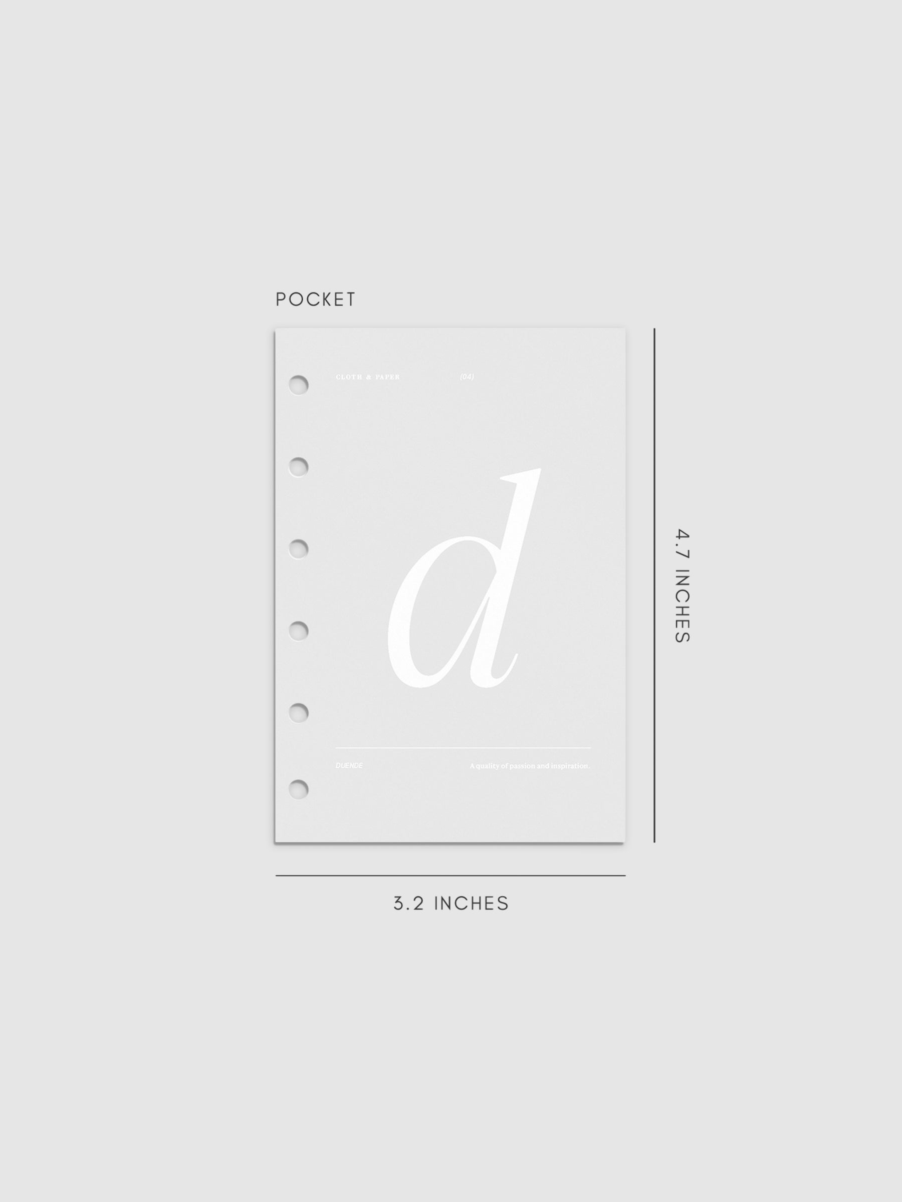 Monogram Vellum Planner Dashboard D in Pocket displayed on a neutral