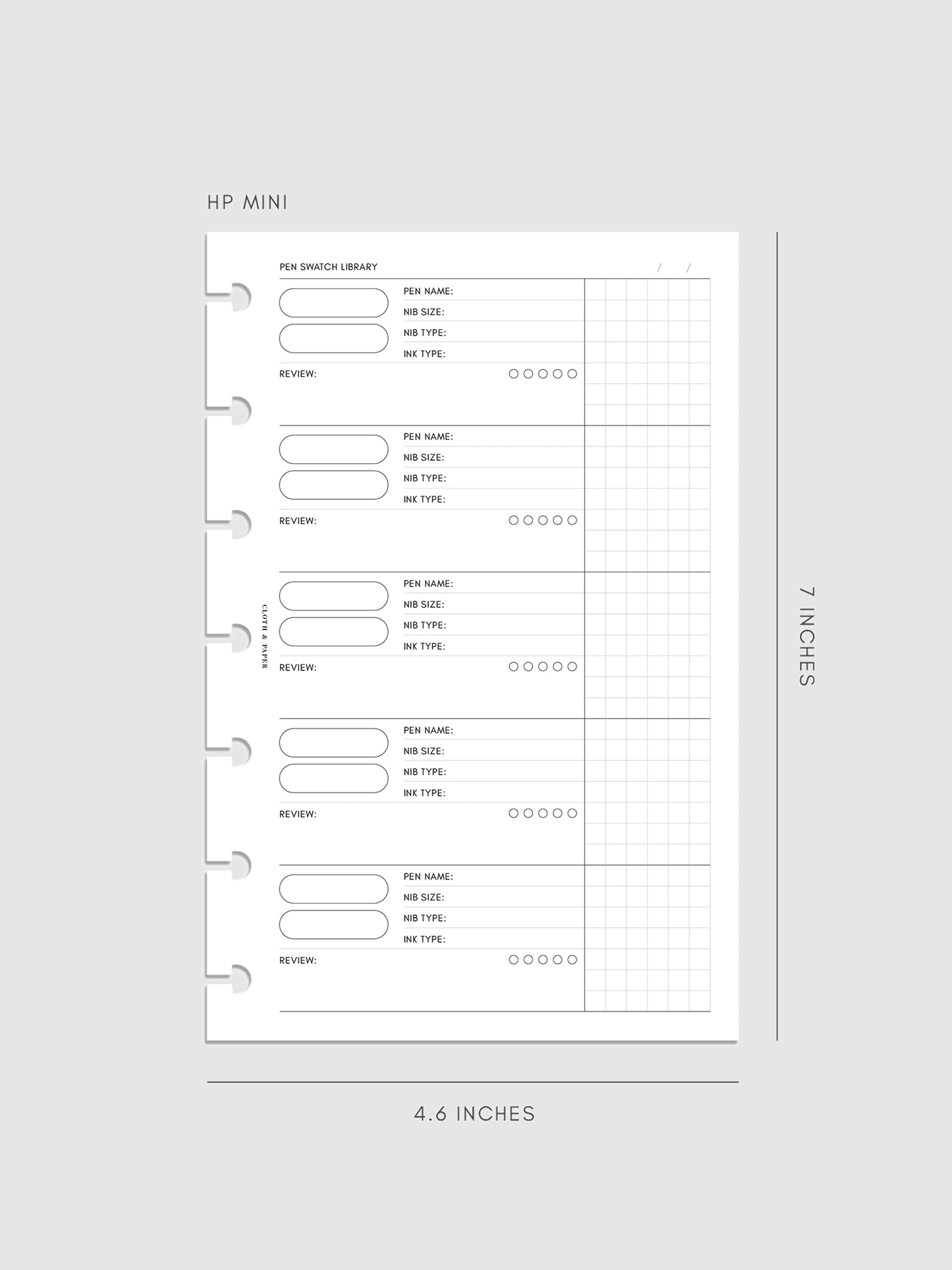 Pen Swatch Planner Inserts