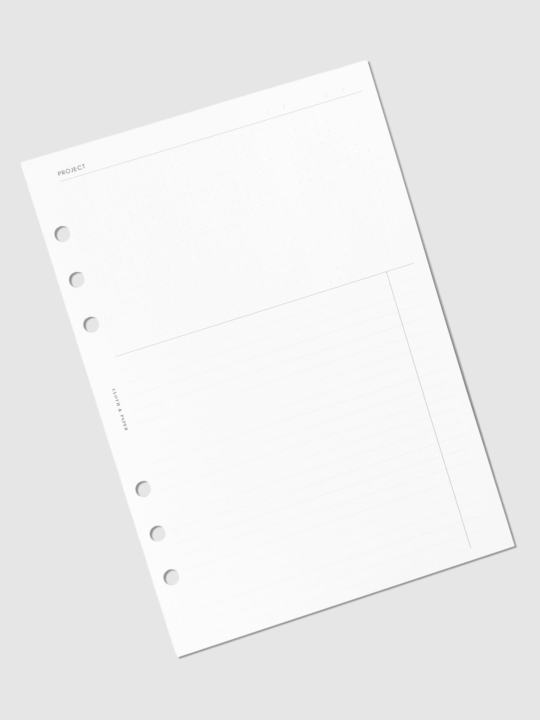Insert displayed on a white background, tilted slightly to the left. Size pictured is A5.