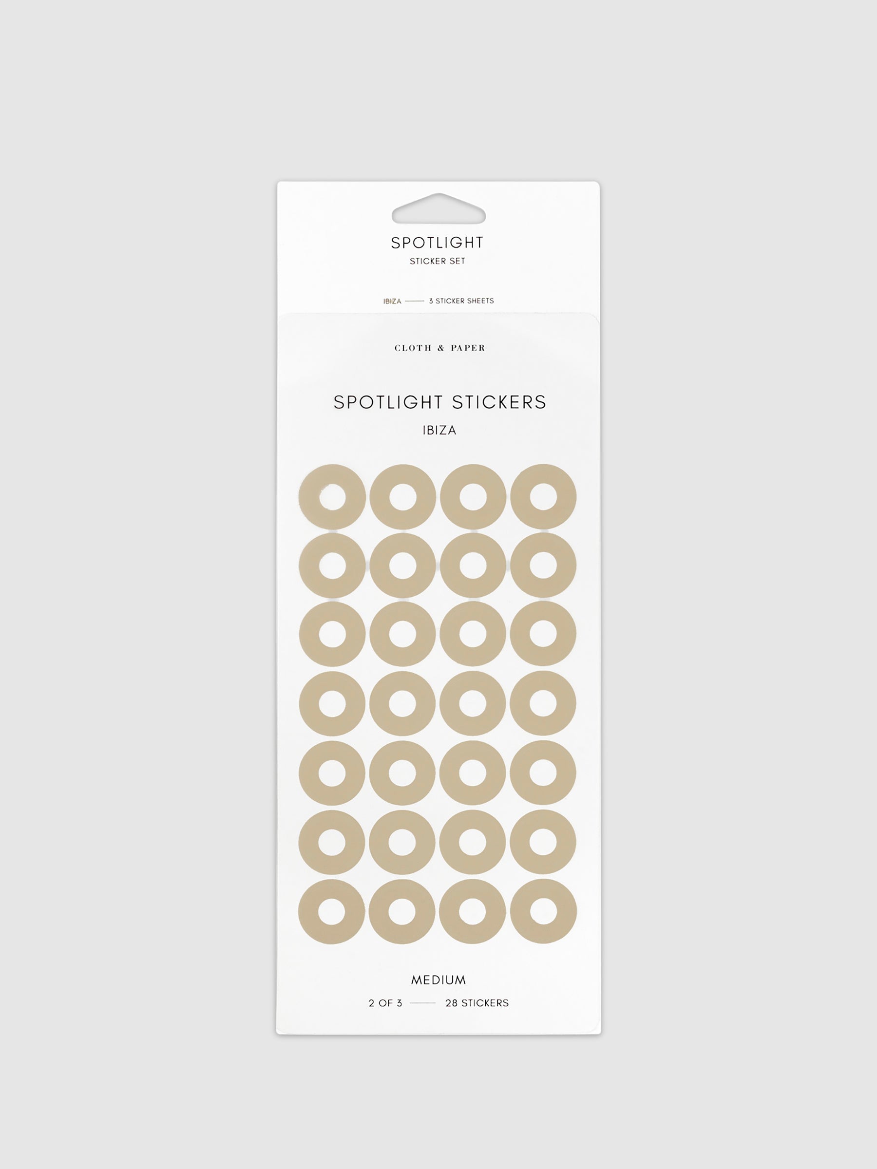 Medium sticker in its packaging displayed on a neutral background. Pictured color is Ibiza.