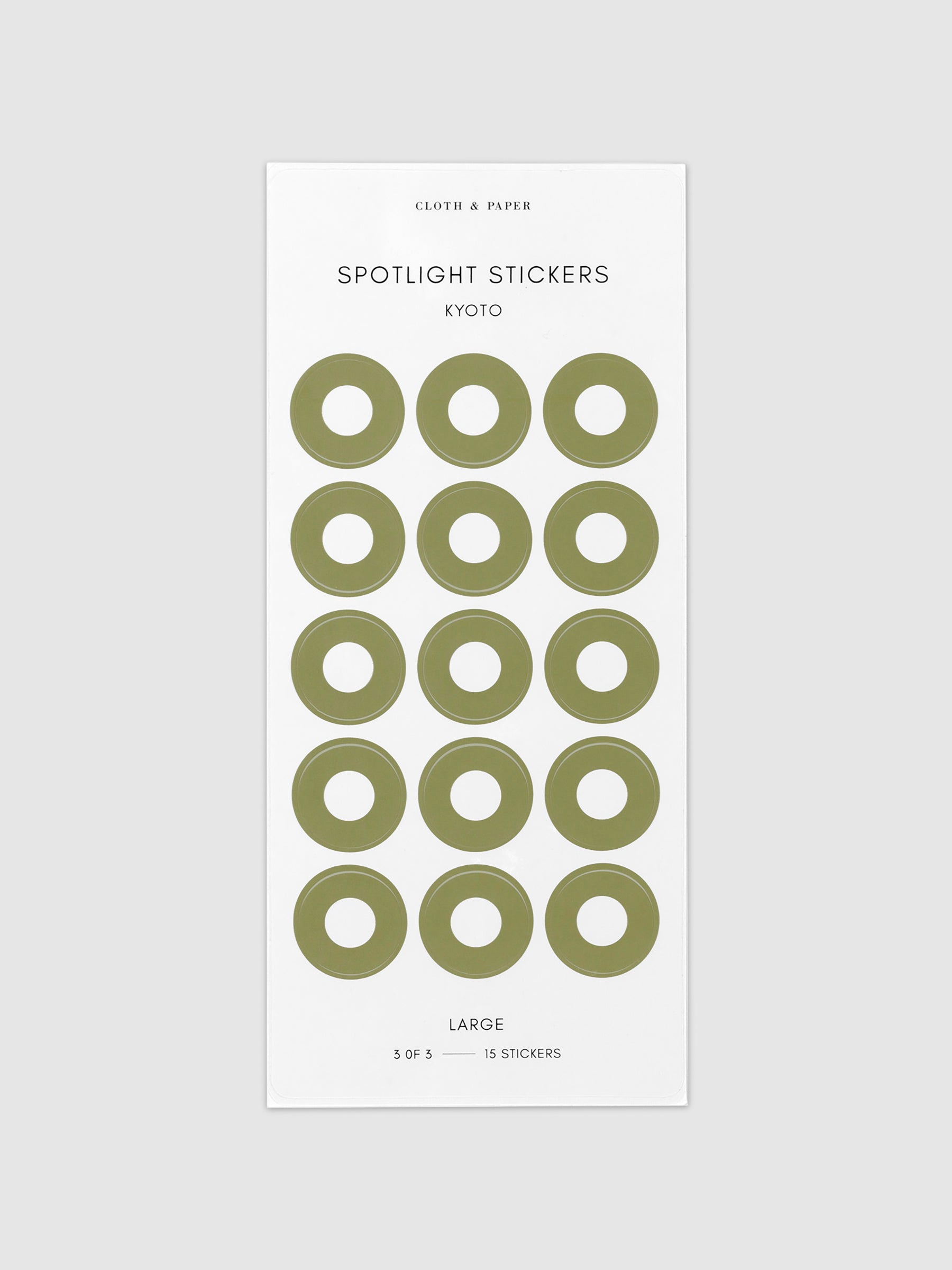 Large sticker in its packaging displayed on a neutral background. Pictured color is kyoto.