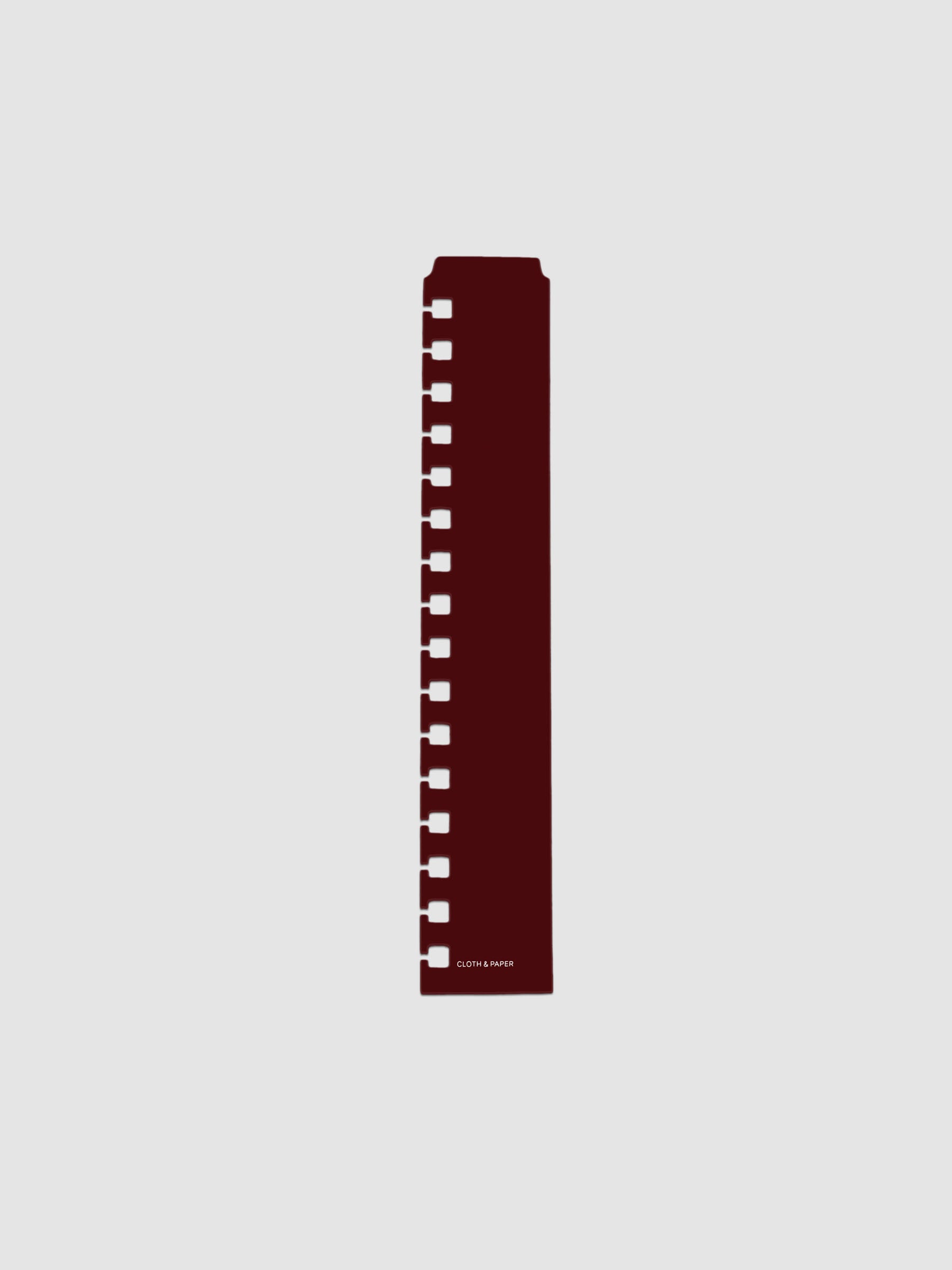 Bordeaux (dark red) Narrow Page Marker for A5 spiral bound planners.