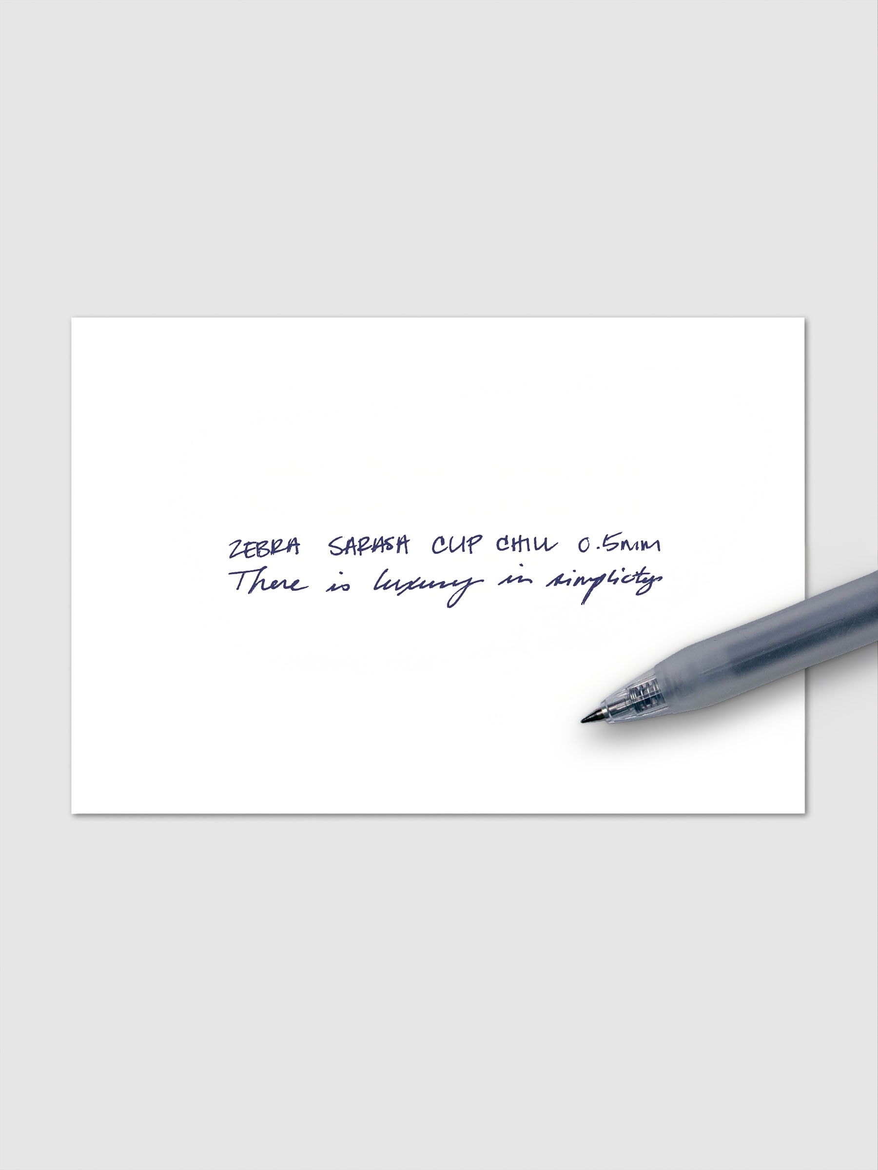 Zebra Sarasa Chill gel pen in Clear Dark Blue shown in a second product view on white background.