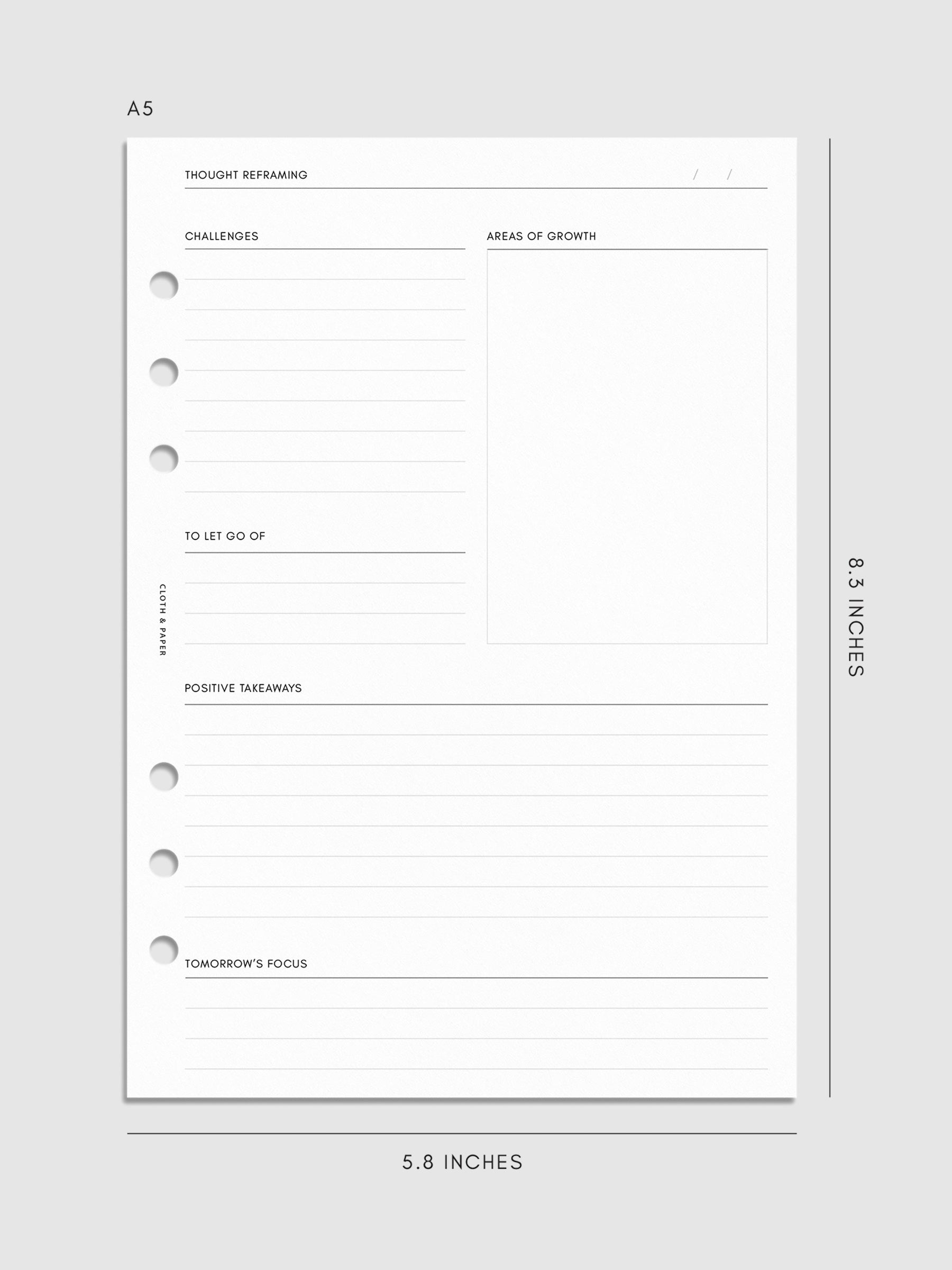 Digital mockup of insert in A5.