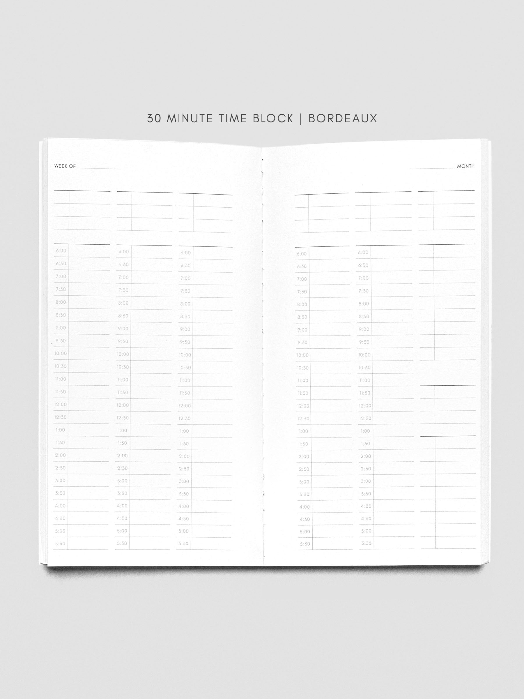 30 Minute Time Block | Bordeaux