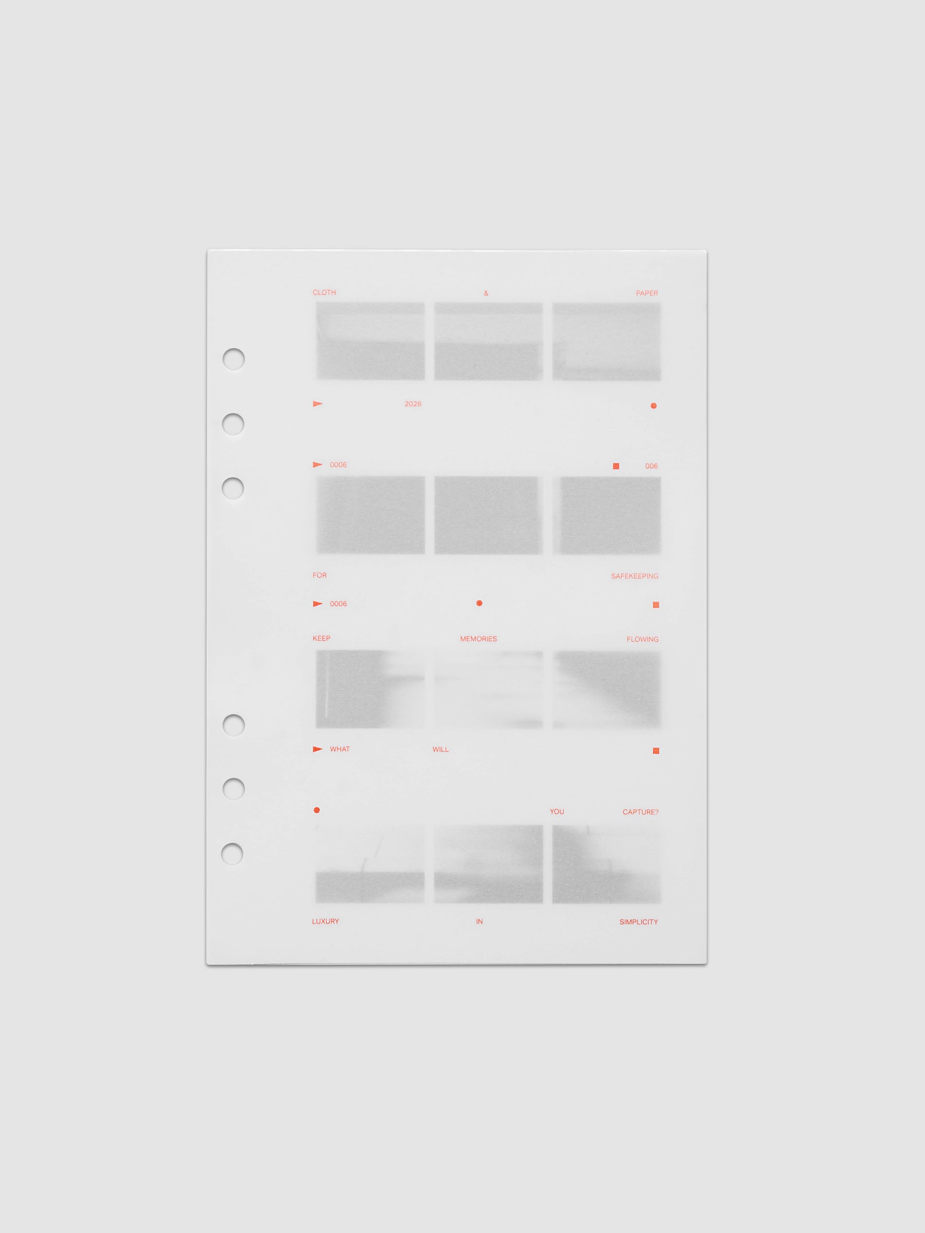 Film Strip Planner Dashboard Duo A5 6-Ring Punch two dashboards stacked showing vellum top layer with deep orange text and film strip plastic bottom layer