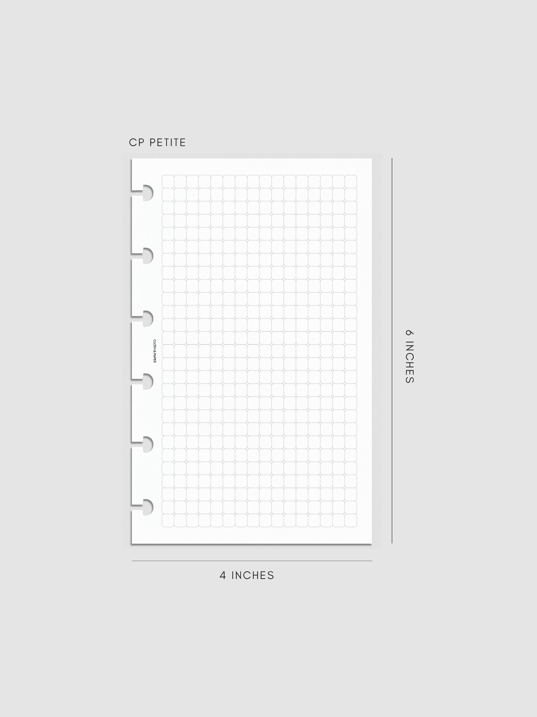 Rounded Graph Planner Insert CP Petite 6-Disc Punch mockup