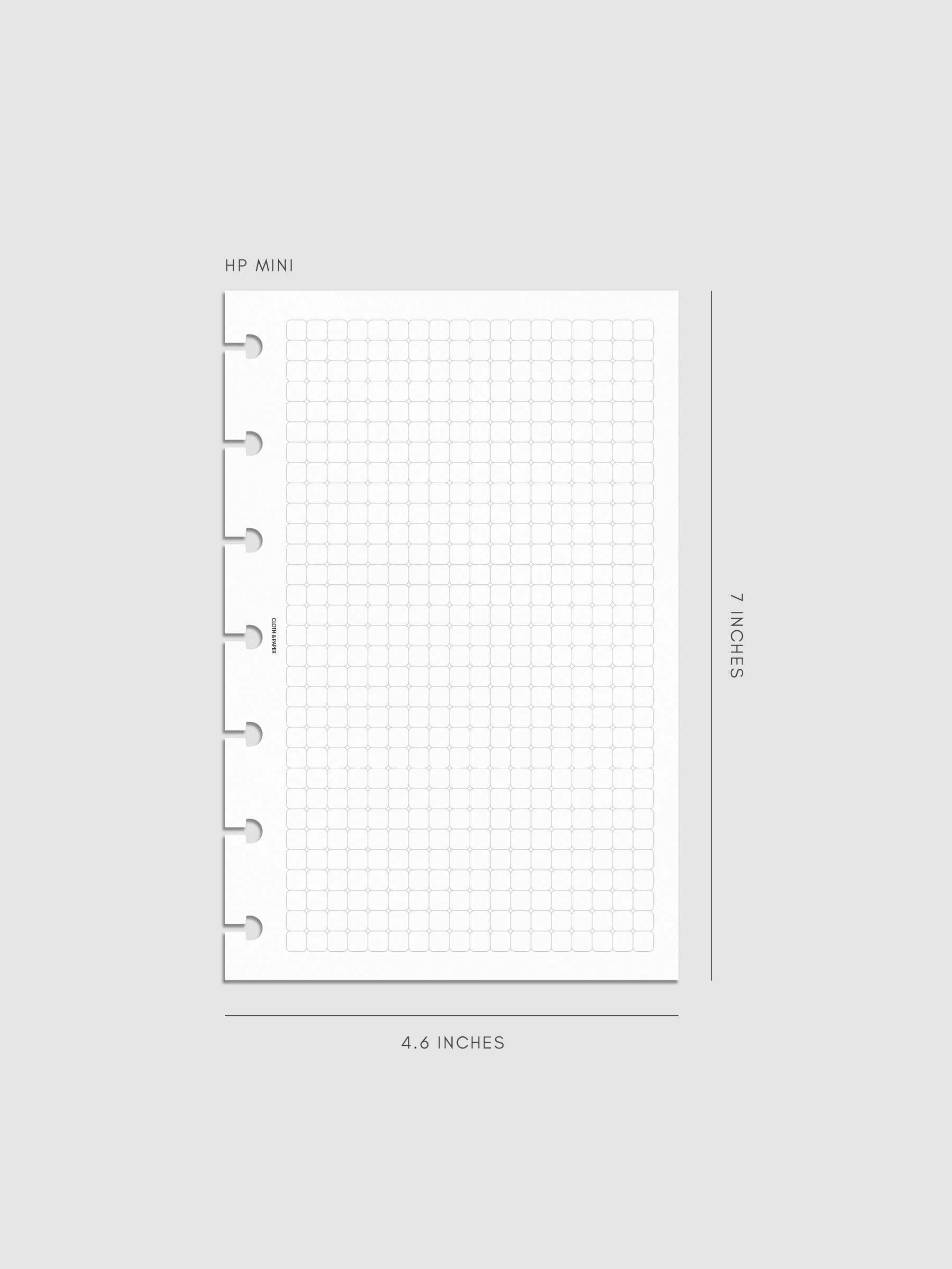 Rounded Graph Planner Insert HP Mini 7-Disc Punch mockup