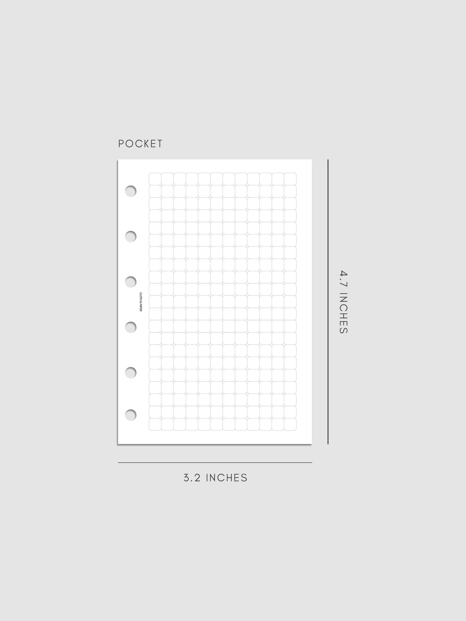 Rounded Graph Planner Insert Pocket 6-Ring Punch mockup