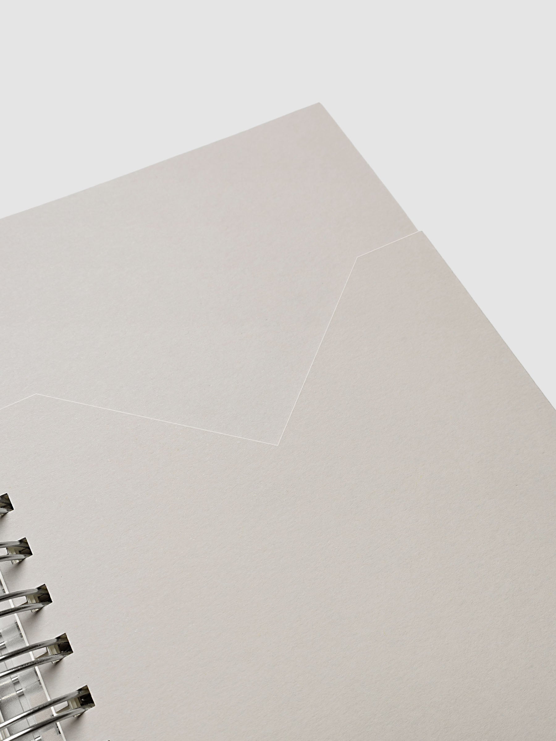 5 Subject Notebook A5 Punch close up of concrete grey pocket divider corner detail
