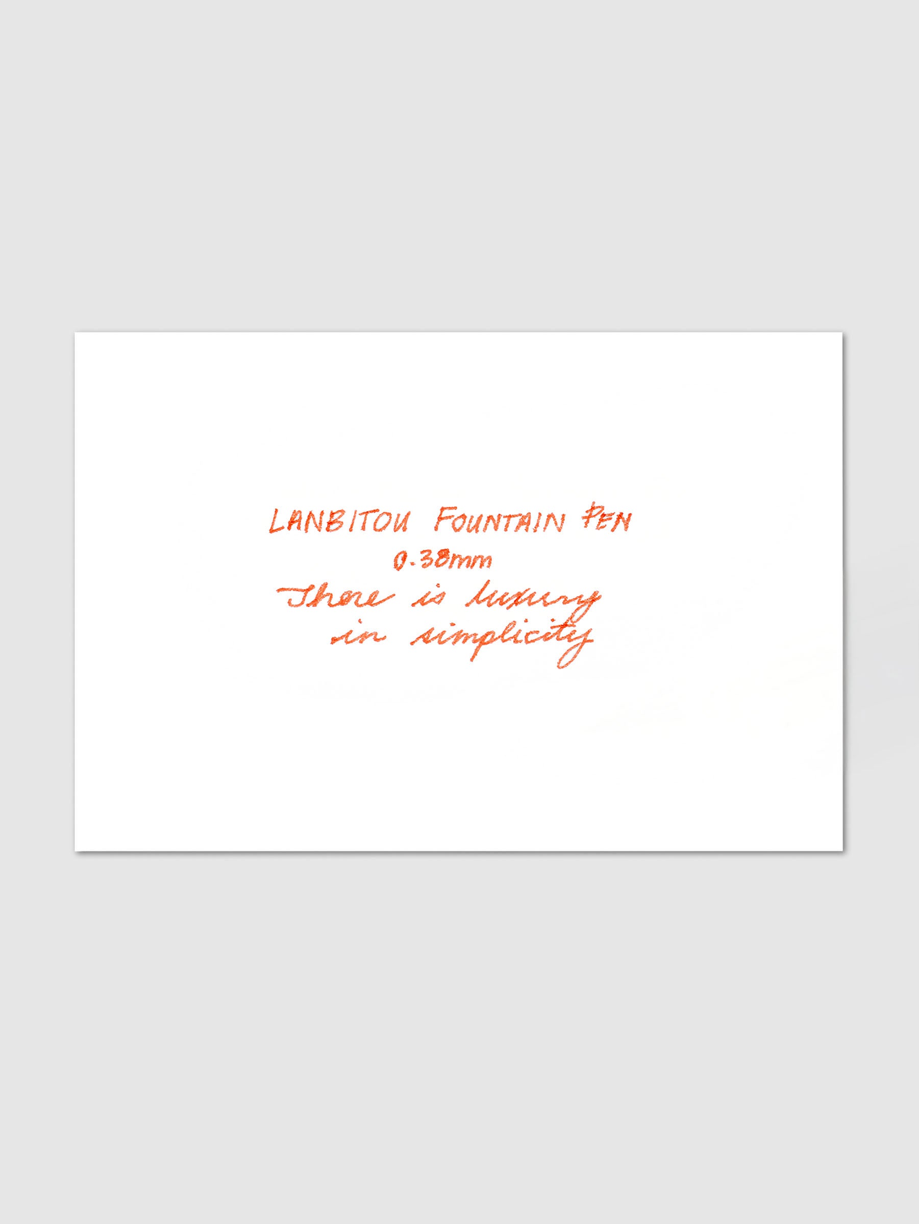 Writing sample produced with the Lanbitou Fountain Pen, showing extra-fine 0.38mm line width on paper