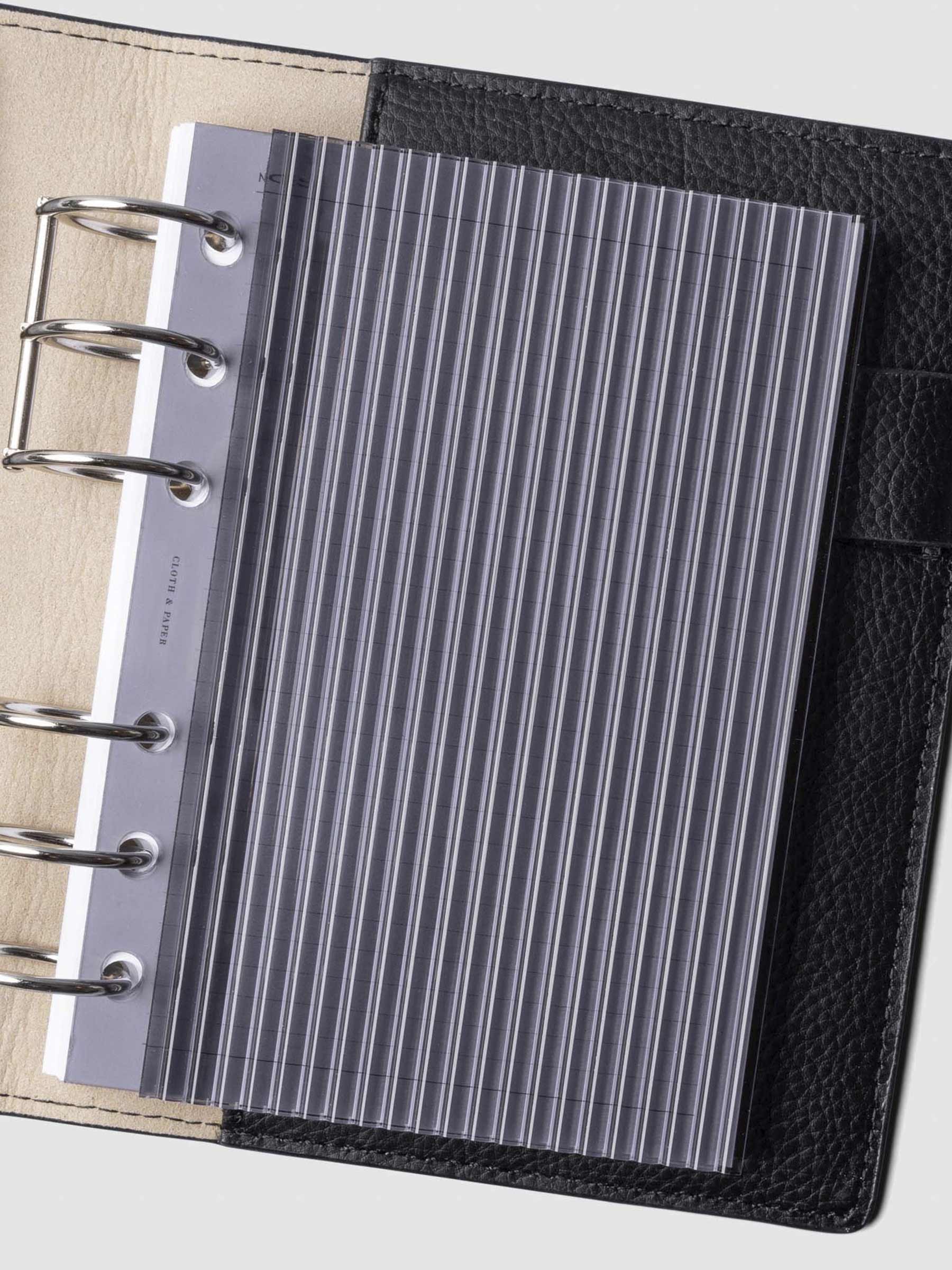 Dashboard displayed in an agenda on a neutral background. Size shown is A6.