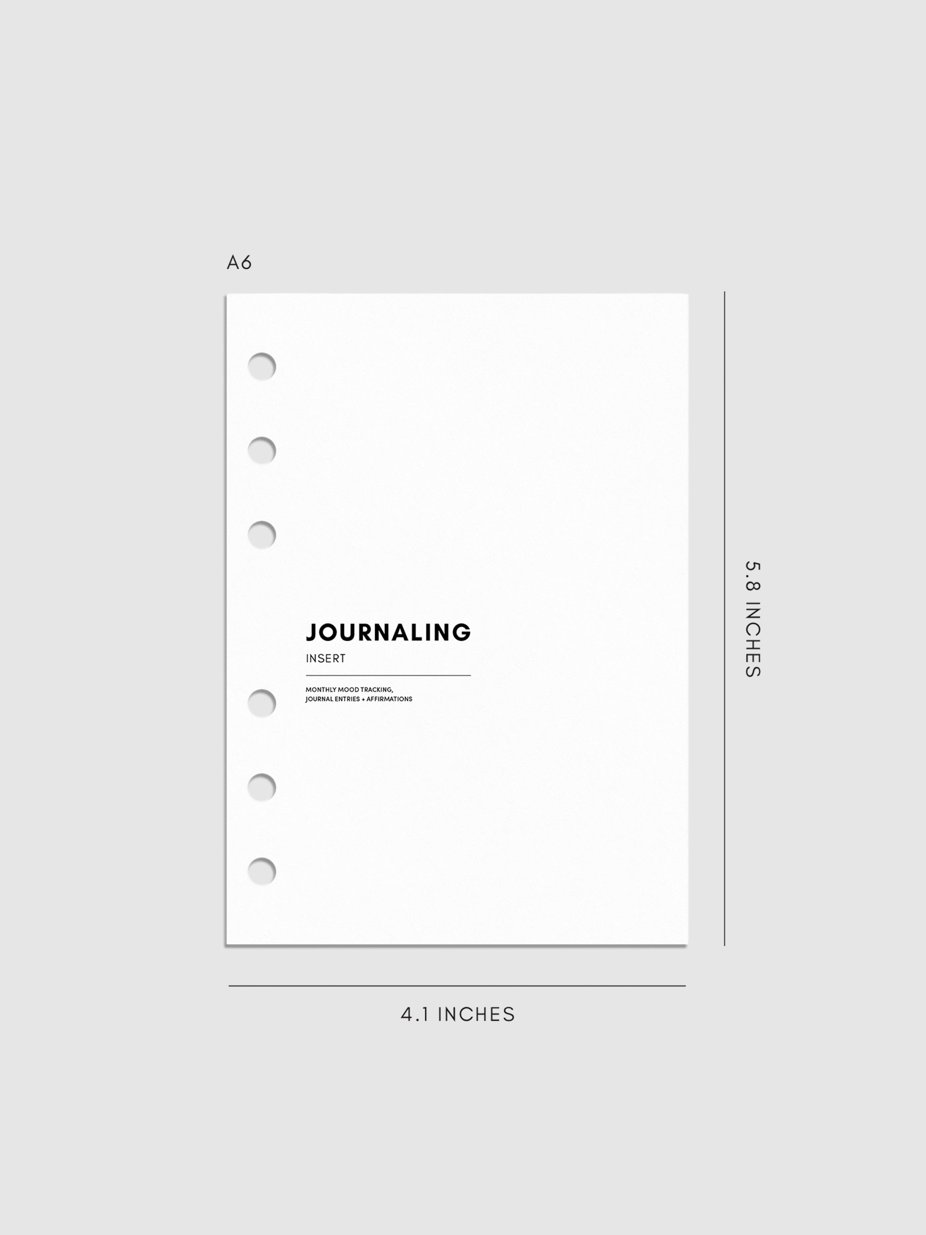Digital mockup of insert in A6 sizing.