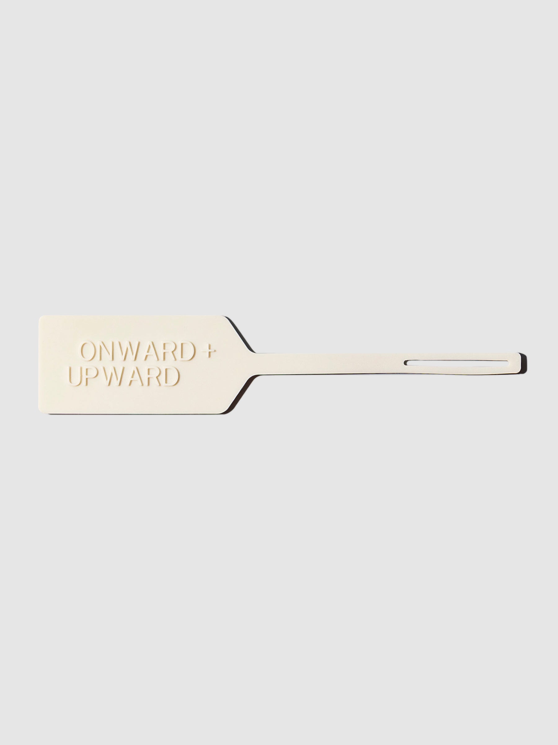 Luggage tag displayed on a neutral background.
