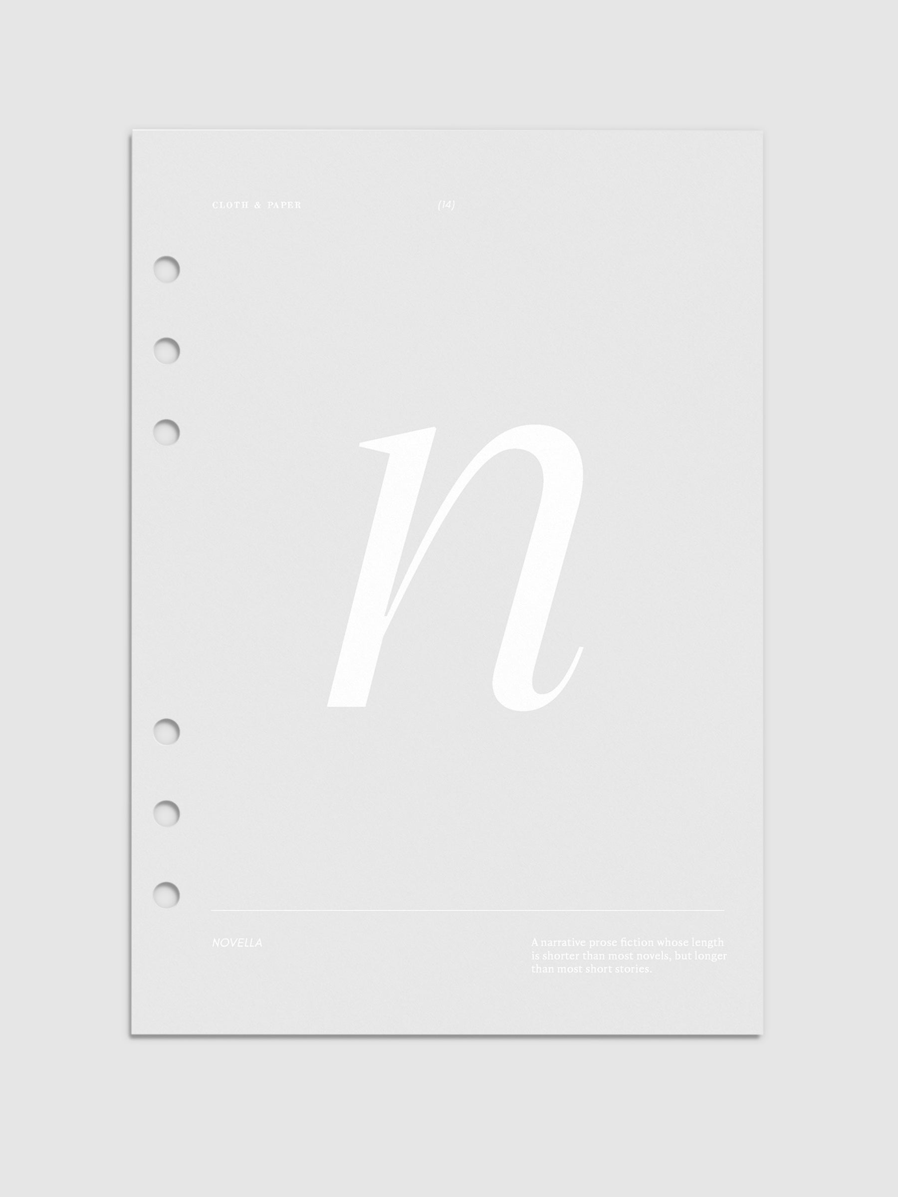 Monogram Vellum Planner Dashboard N in A5 displayed on a neutral background. 