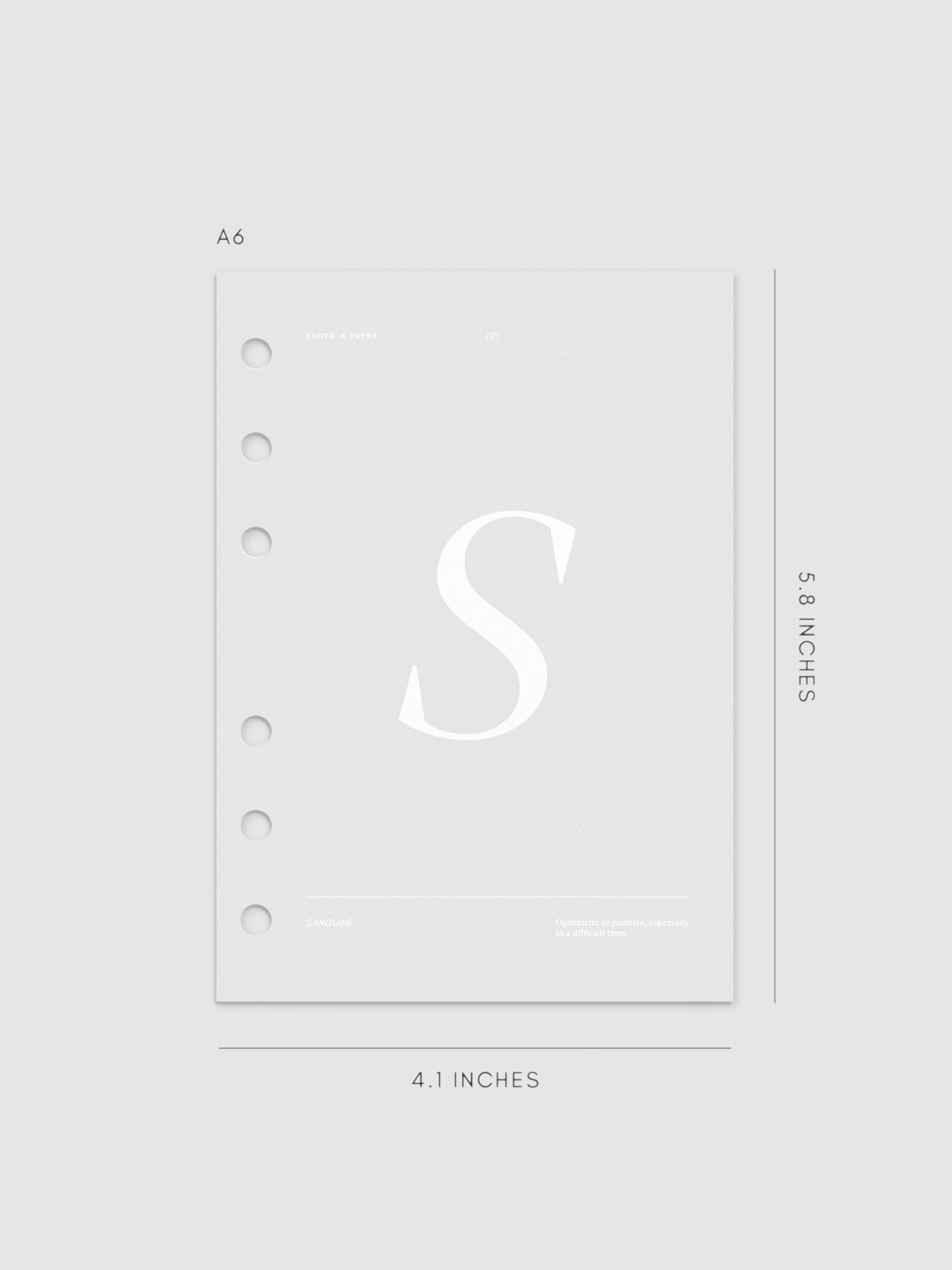 Monogram Vellum Planner Dashboard S in A6 displayed on a neutral background. 
