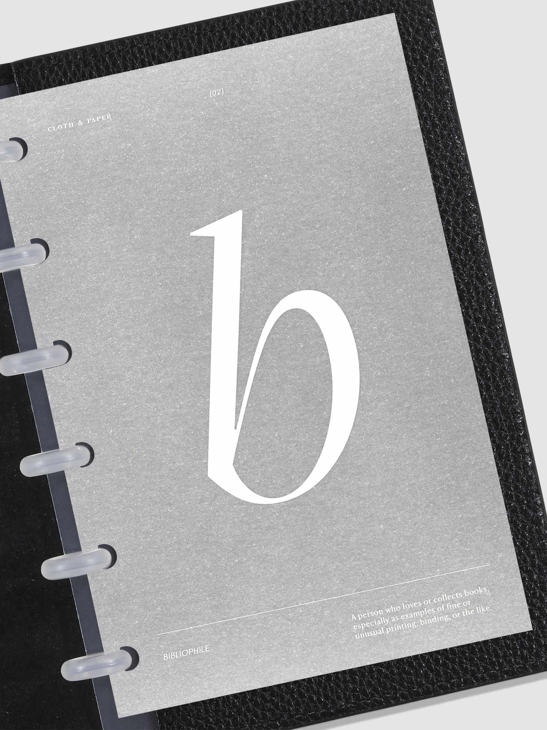 Monogram Vellum Planner Dashboard B in use in a leather planner.