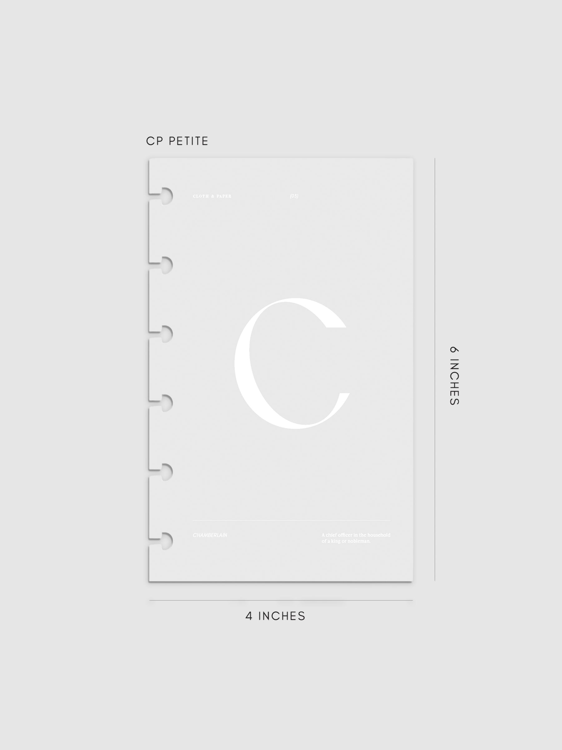 Monogram Vellum Planner Dashboard C in in CP Petite displayed on a neutral background. 