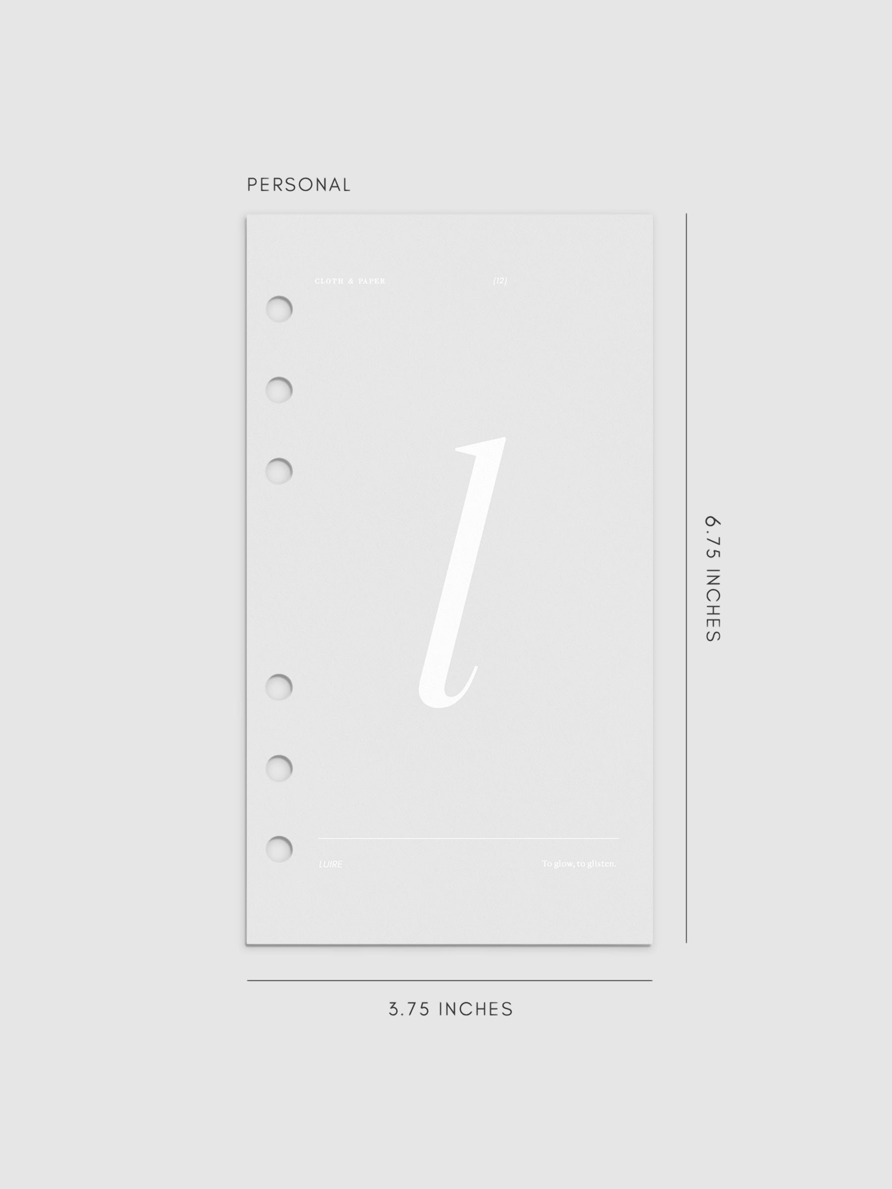 Monogram Vellum Planner Dashboard L in Personal displayed on a neutral background. 