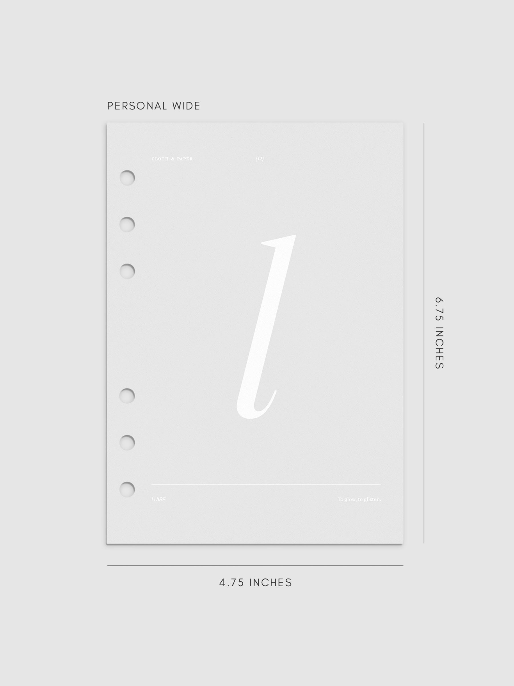 Monogram Vellum Planner Dashboard L in Personal Wide displayed on a neutral background. 