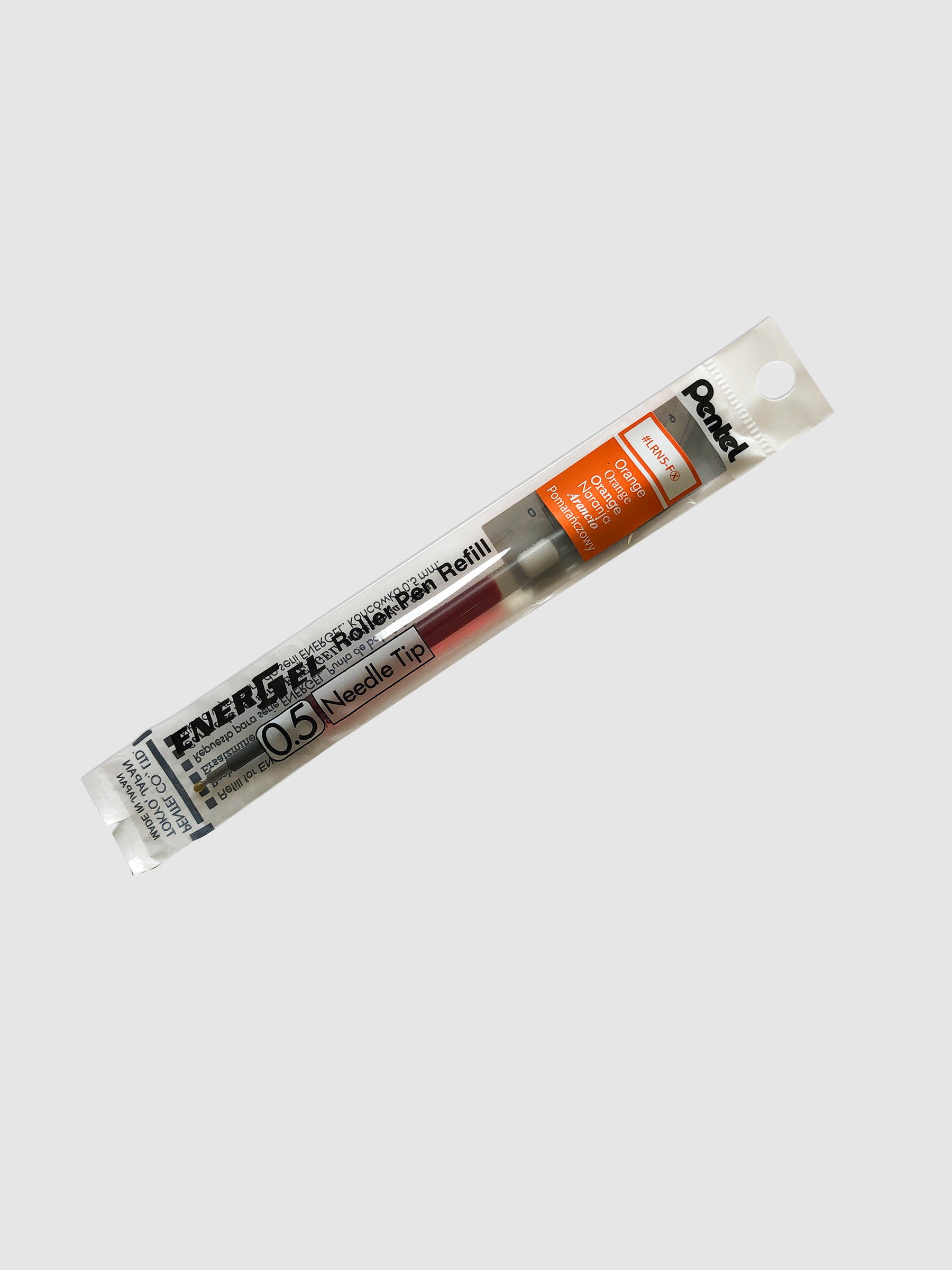 Pentel Energel Refill | Black | Cloth & Paper. Ink refill shown in its packaging tilted to the right on a neutral background.