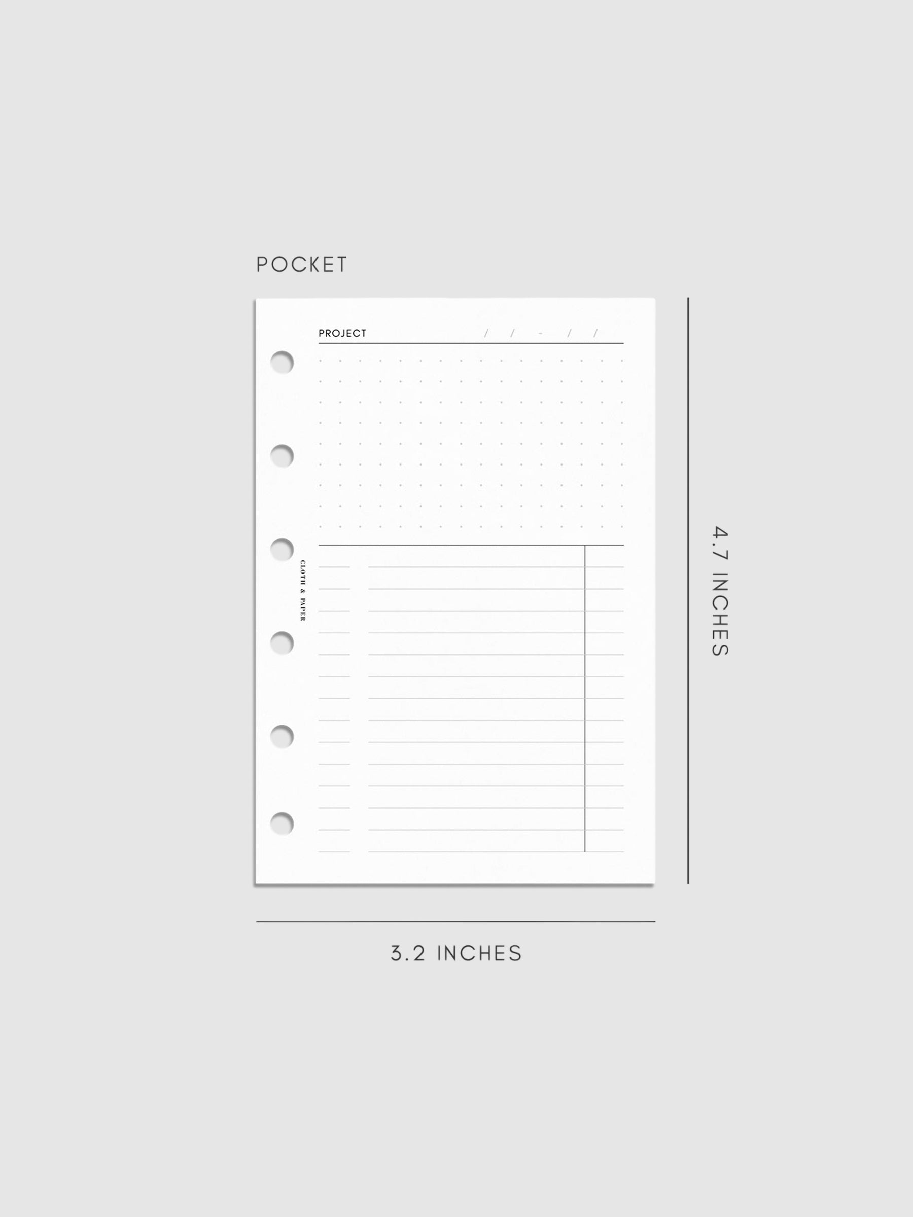 Digital mockup of insert sized in Pocket. 