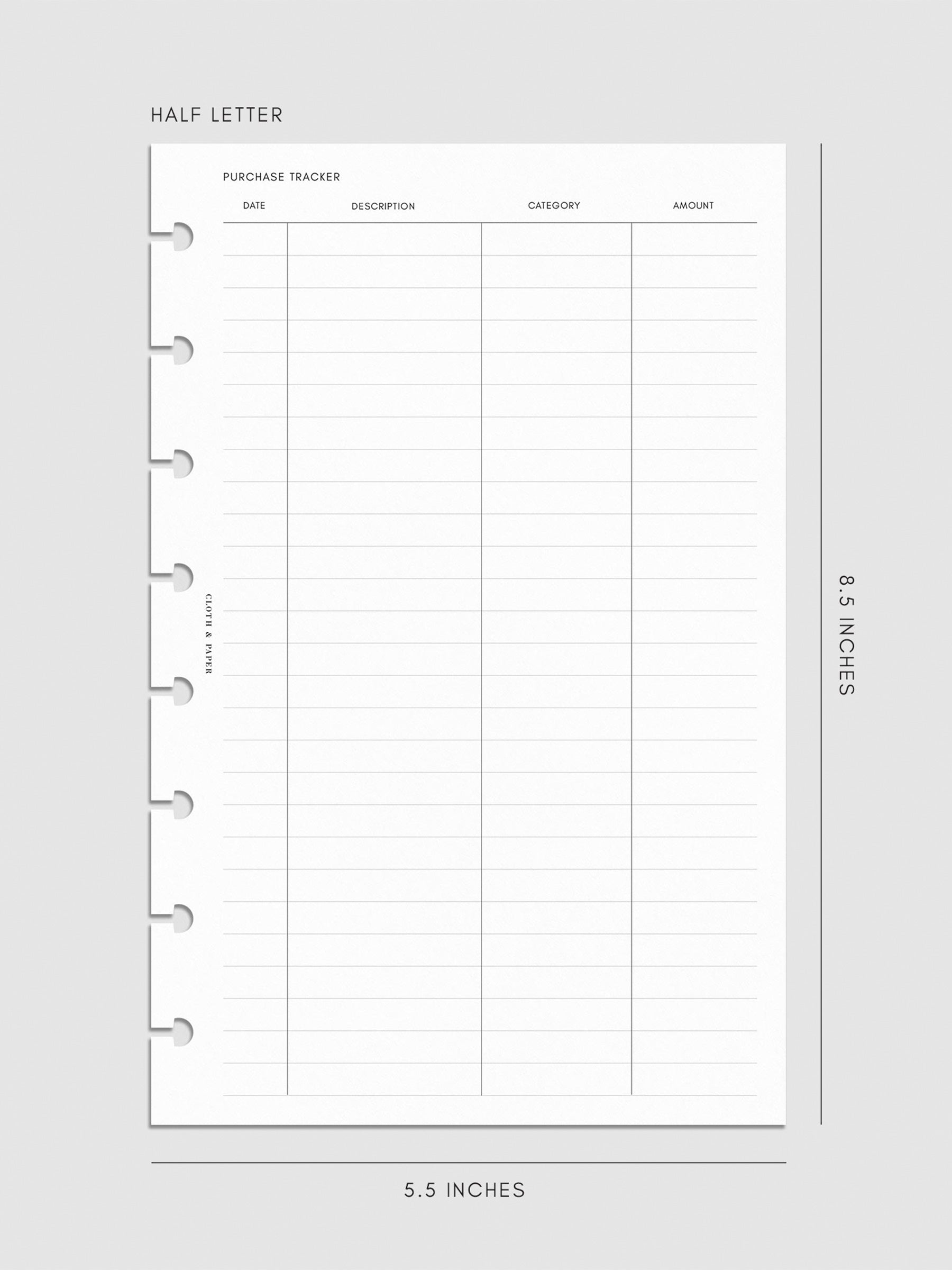 Digital mockup of inserts in Half Letter.